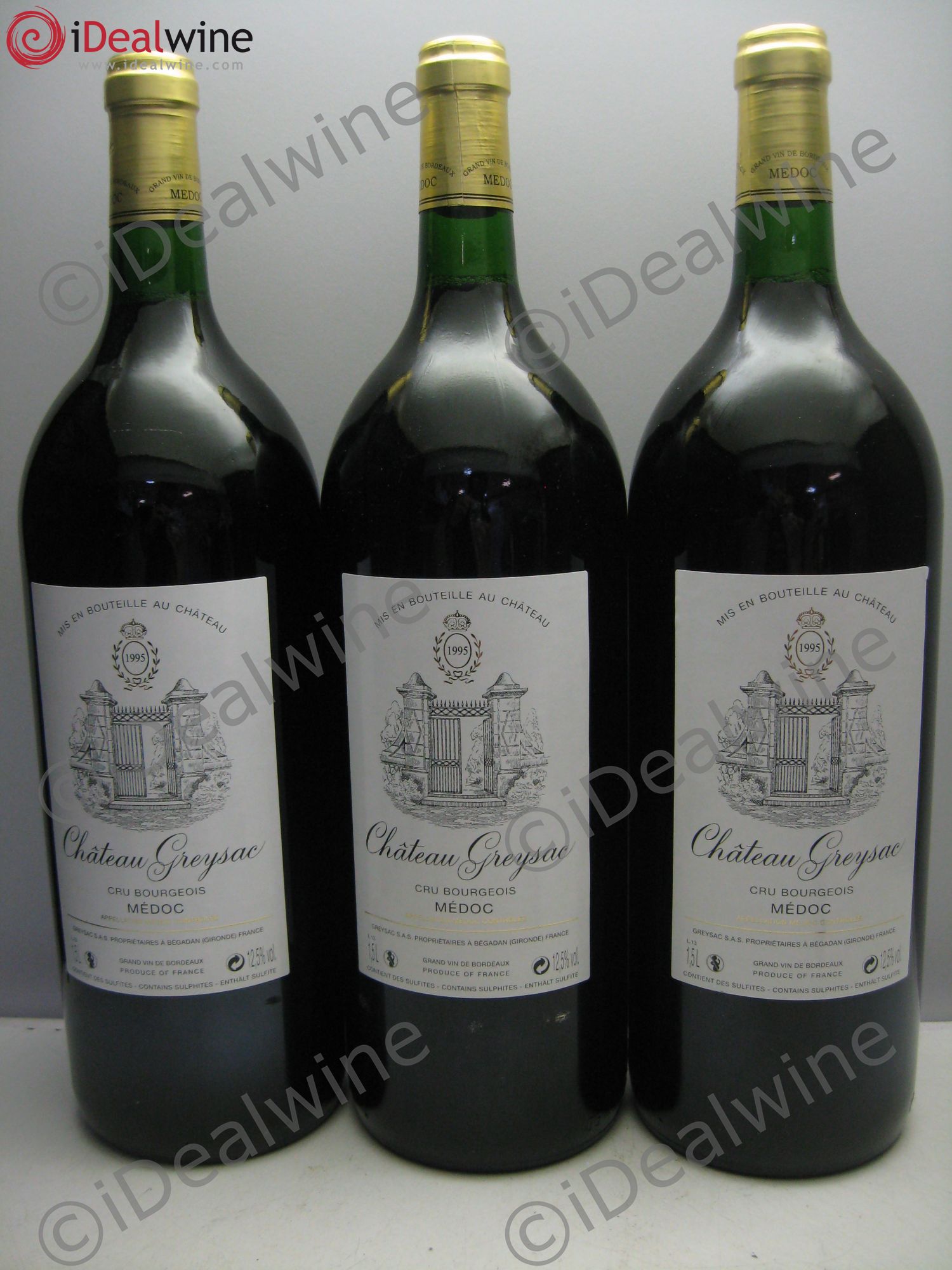 Château Greysac Cru Bourgeois 1995 - Lot de 3 magnums - 0