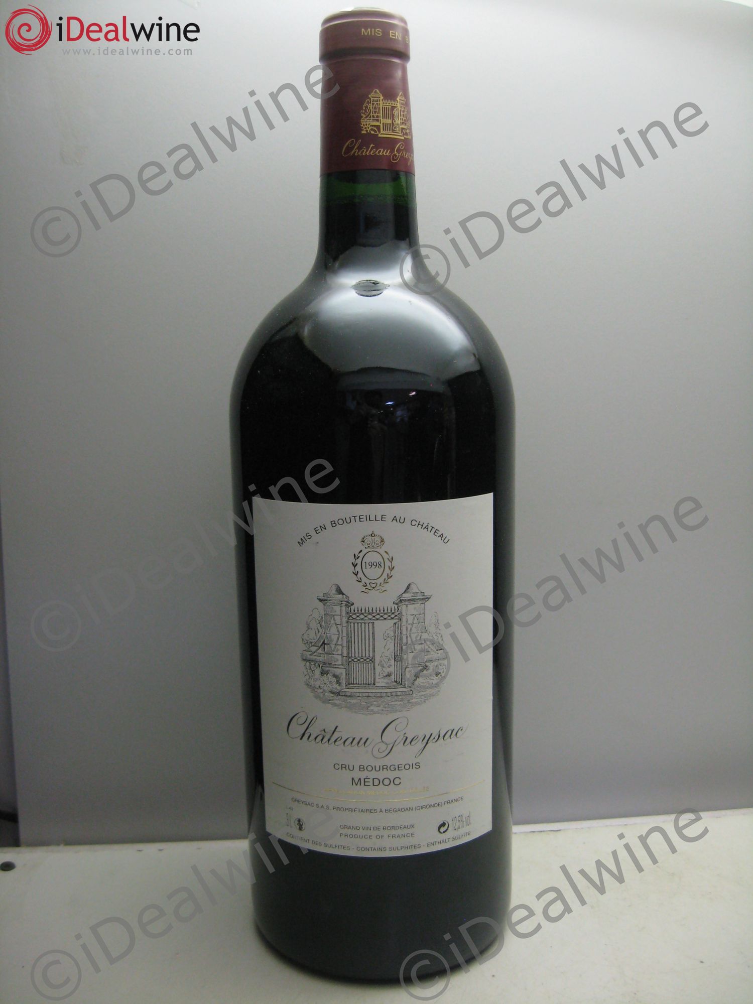 Château Greysac Cru Bourgeois 1998 - Lot de 1 double magnum - 0