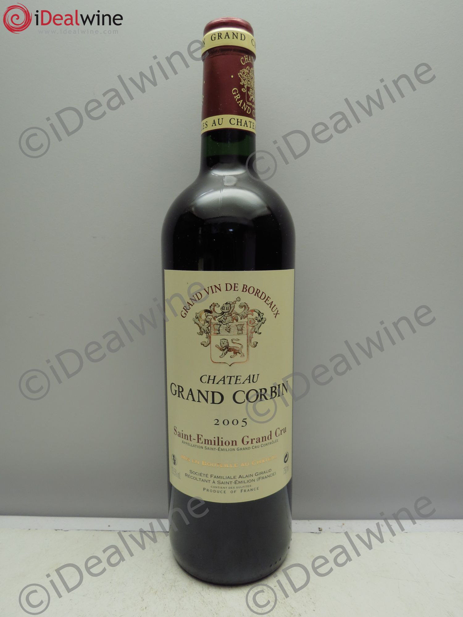 Château Grand Corbin Grand Cru Classé 2005 - Lot de 1 bouteille - 0
