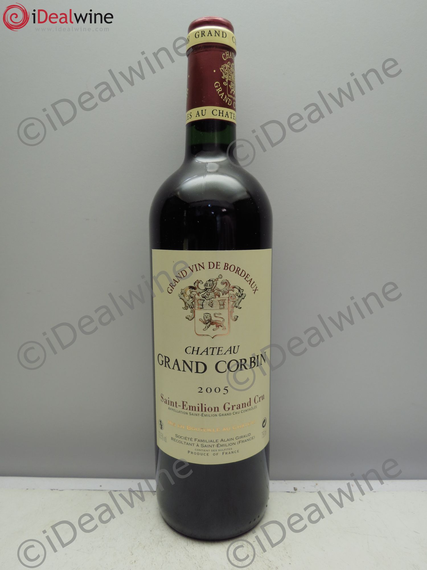 Château Grand Corbin Grand Cru Classé 2005 - Lot de 1 bouteille - 0