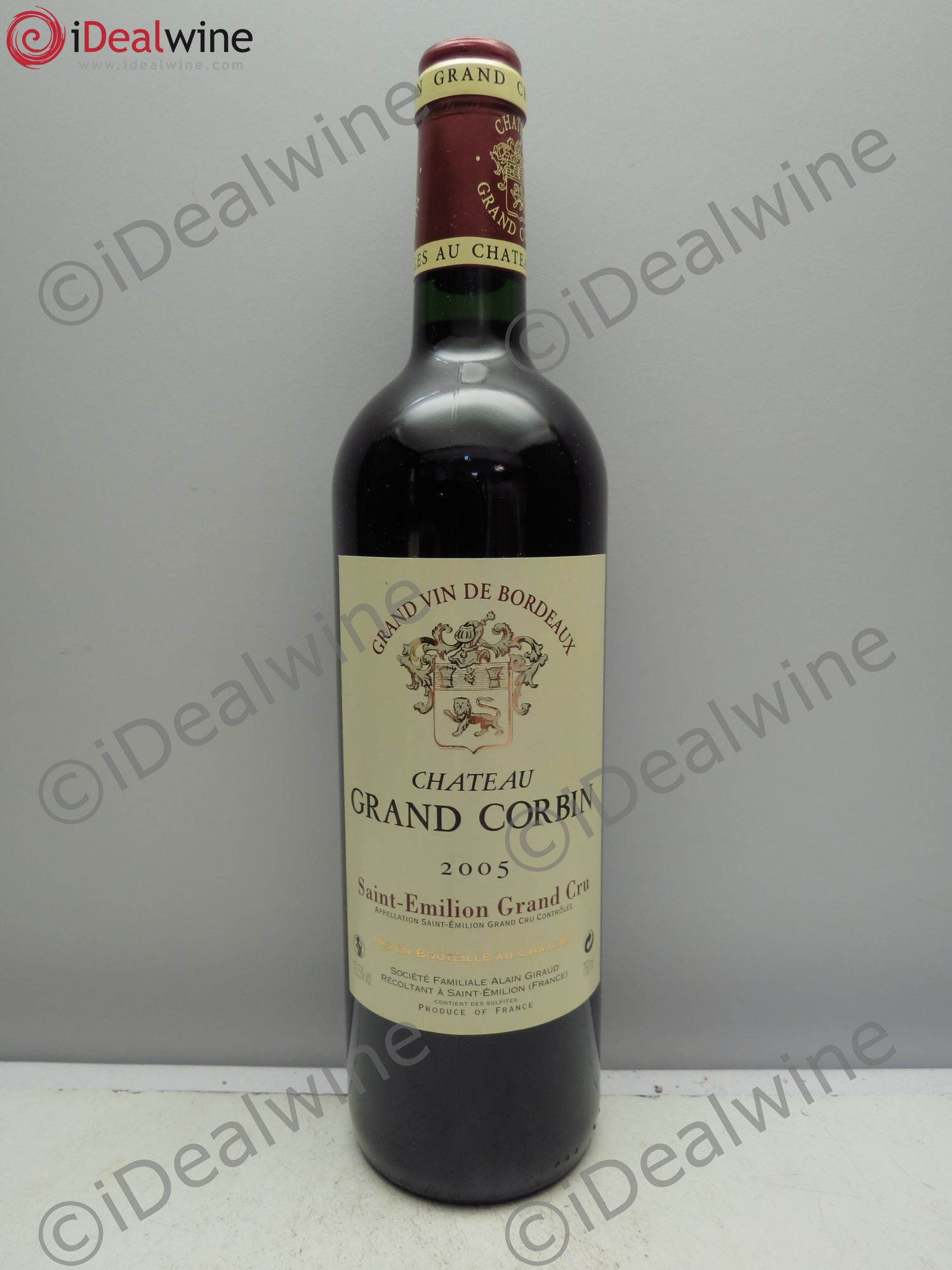 Château Grand Corbin Grand Cru Classé 2005 - Lot de 1 bouteille - 0