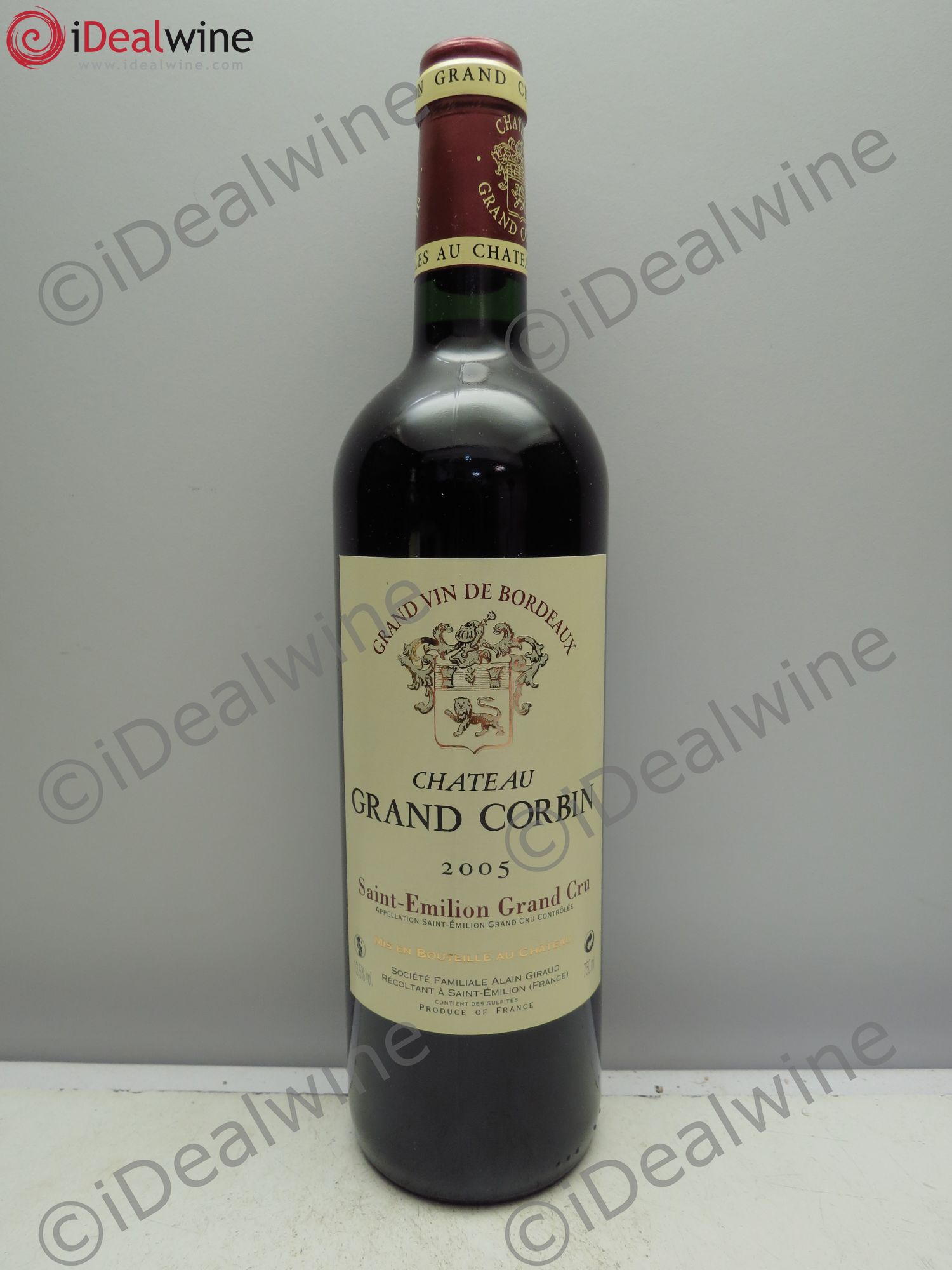Château Grand Corbin Grand Cru Classé 2005 - Lot de 1 bouteille - 0