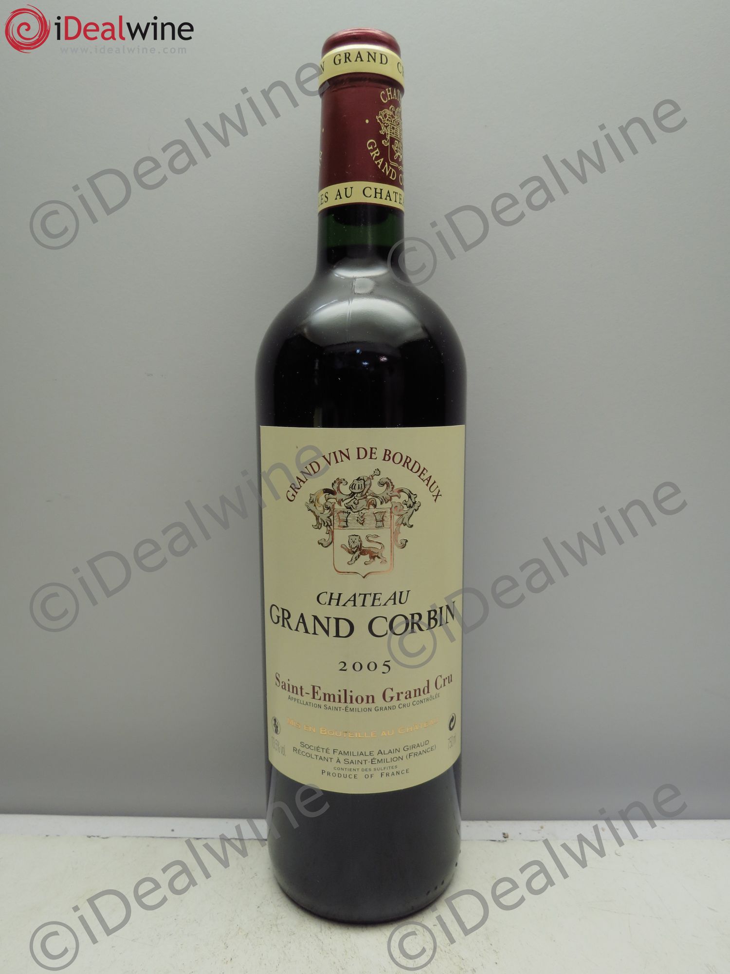 Château Grand Corbin Grand Cru Classé 2005 - Lot de 1 bouteille - 0