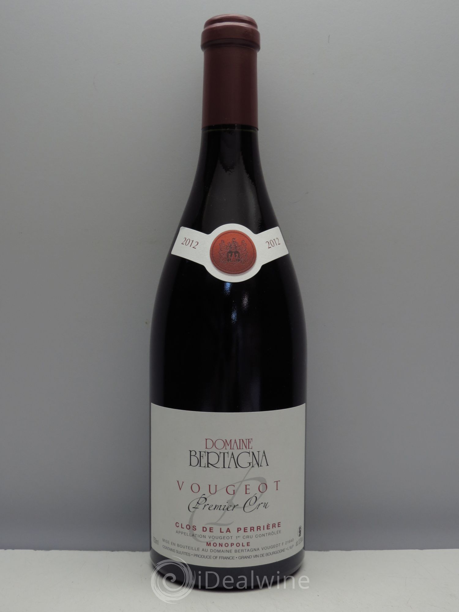 Vougeot 1er Cru Clos de la Perrière Domaine Bertagna 2012 - Lot de 1 bouteille - 0