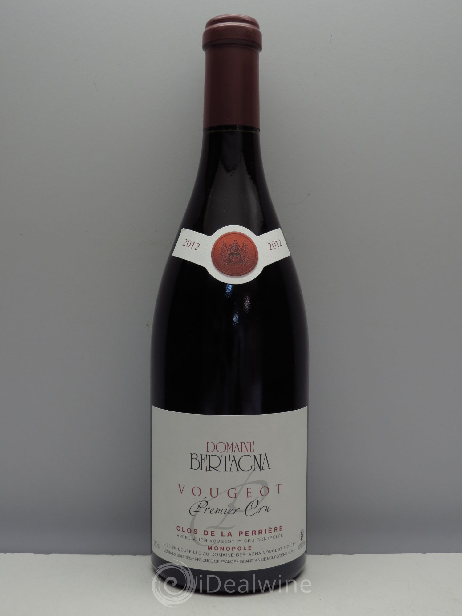 Vougeot 1er Cru Clos de la Perrière Domaine Bertagna 2012 - Lot de 1 bouteille - 0