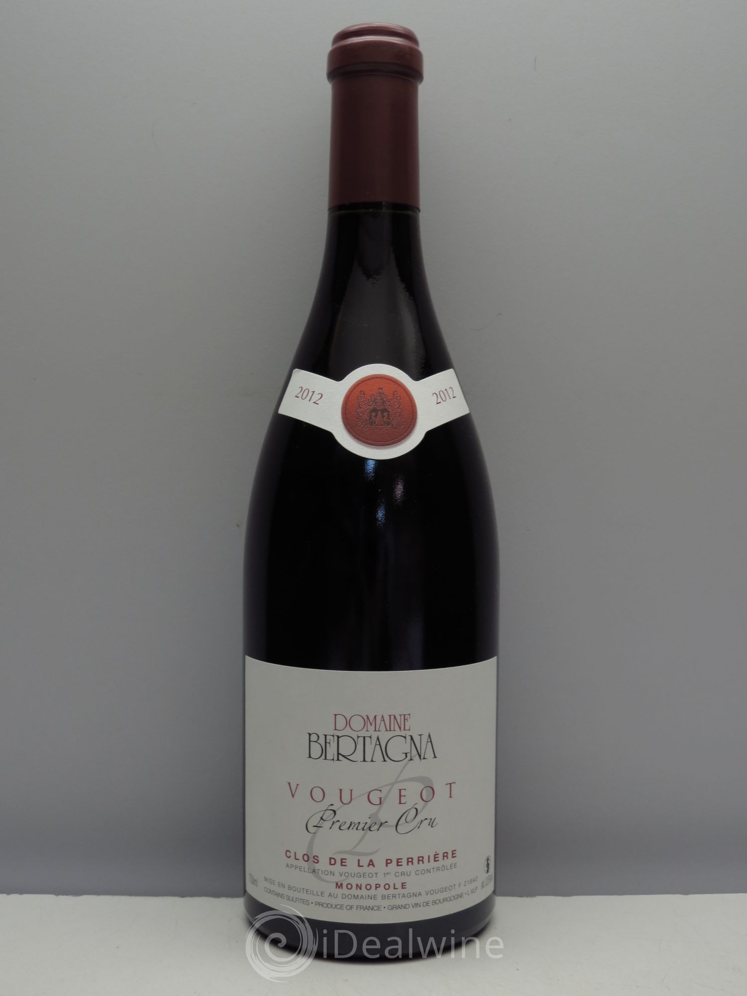 Vougeot 1er Cru Clos de la Perrière Domaine Bertagna 2012 - Lot de 1 bouteille - 0