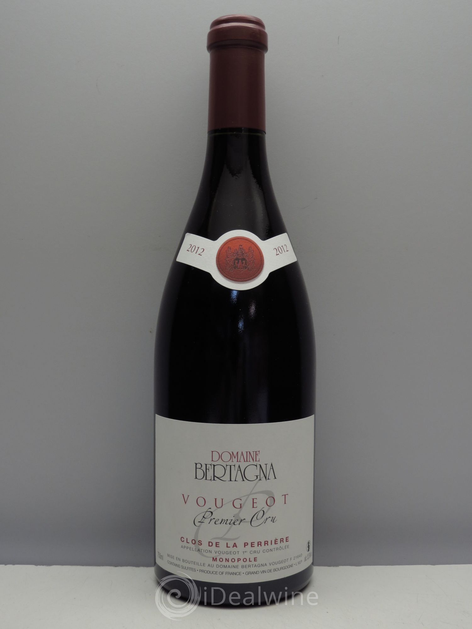 Vougeot 1er Cru Clos de la Perrière Domaine Bertagna 2012 - Lot de 1 bouteille - 0