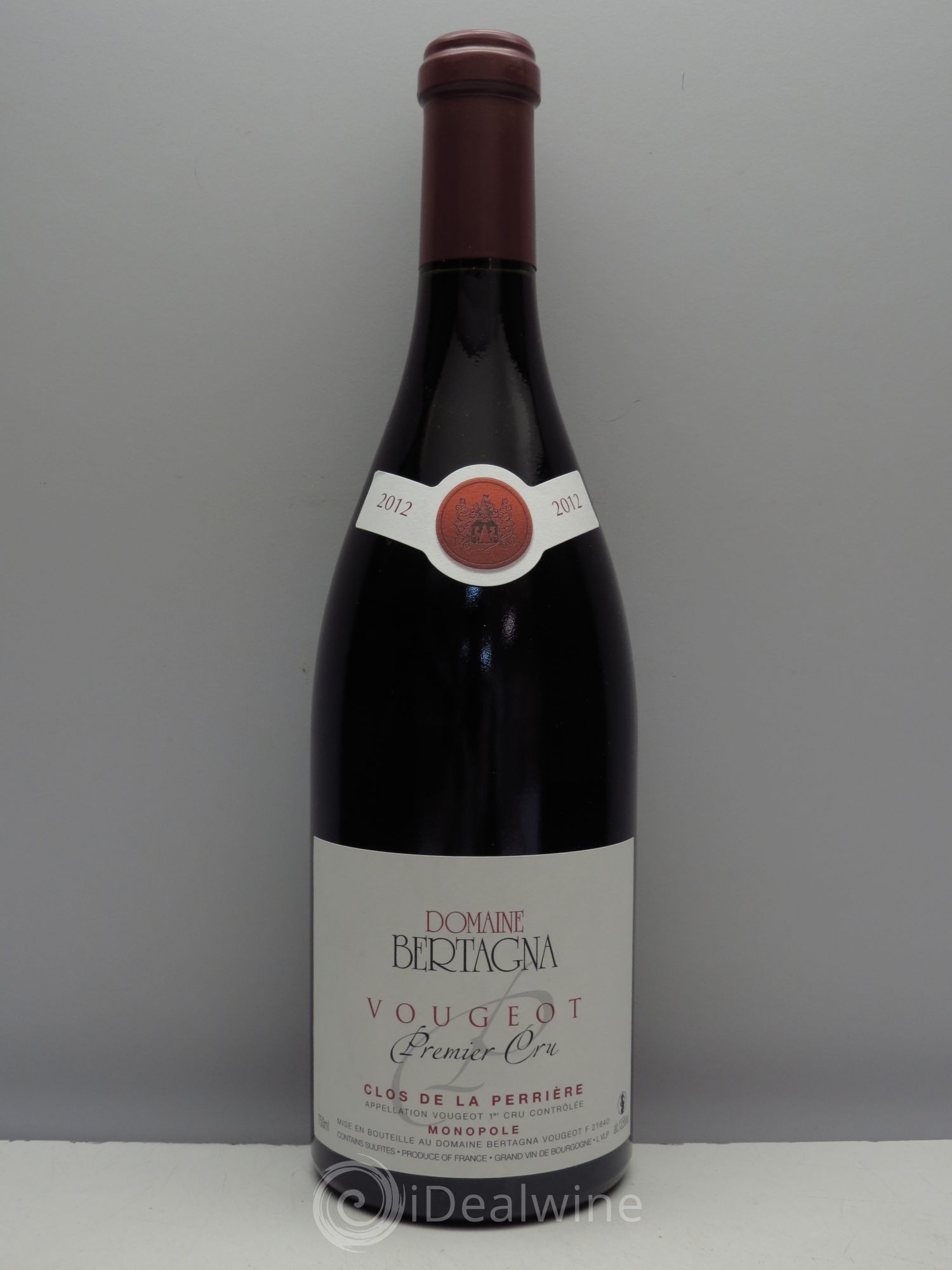 Vougeot 1er Cru Clos de la Perrière Domaine Bertagna 2012 - Lot de 1 bouteille - 0