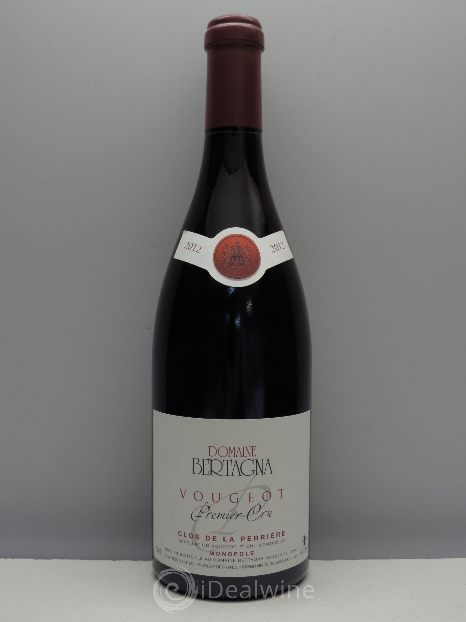 Vougeot 1er Cru Clos de la Perrière Domaine Bertagna 2012 - Lot de 1 bouteille - 0