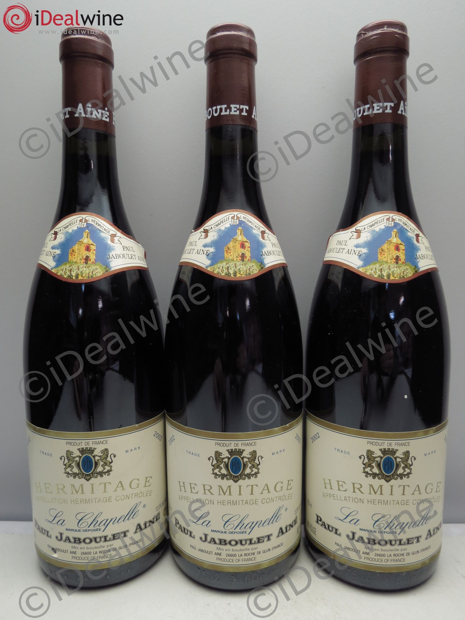 Hermitage La Chapelle Paul Jaboulet Ainé 2002 - Lot de 3 bouteilles - 0