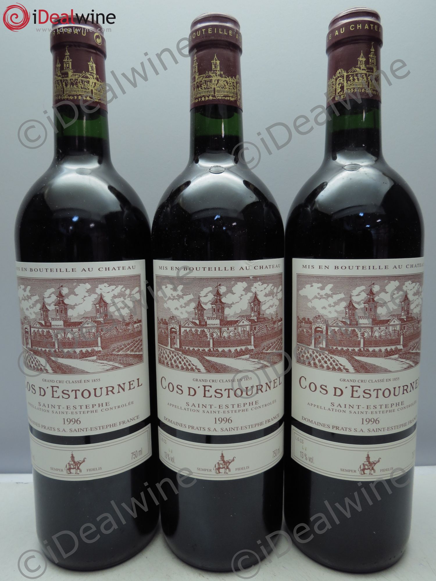 Cos d'Estournel 2ème Grand Cru Classé 1996 - Lot de 3 bouteilles - 0