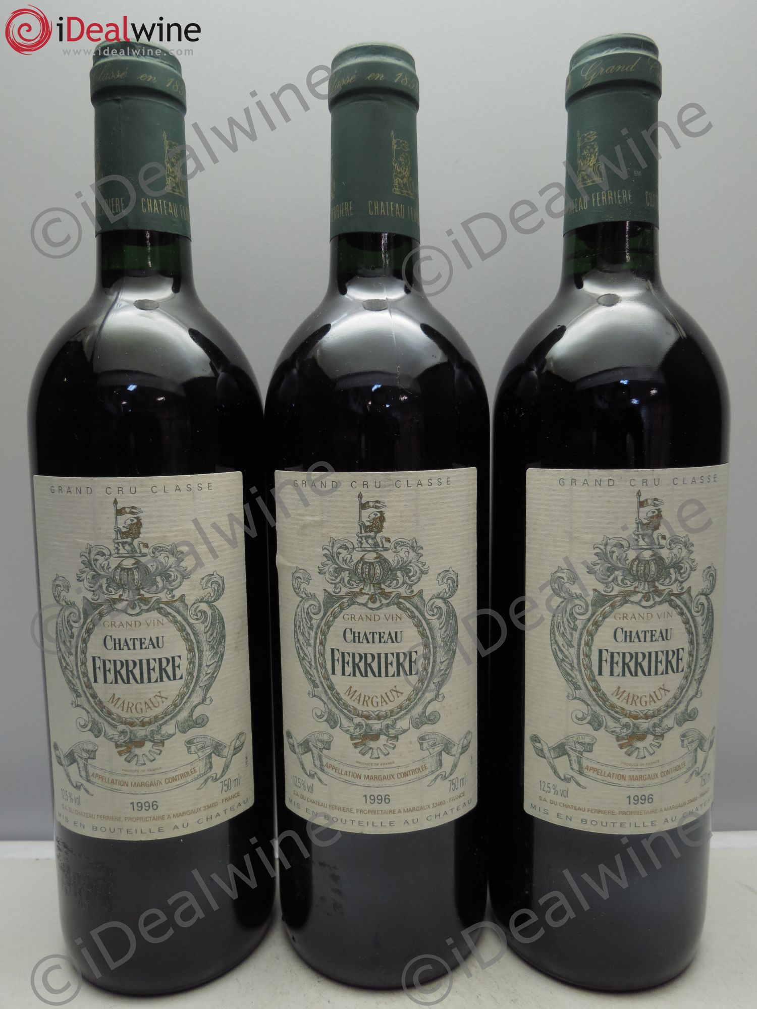 Château Ferrière 3ème Grand Cru Classé 1996 - Lot de 3 bouteilles - 0