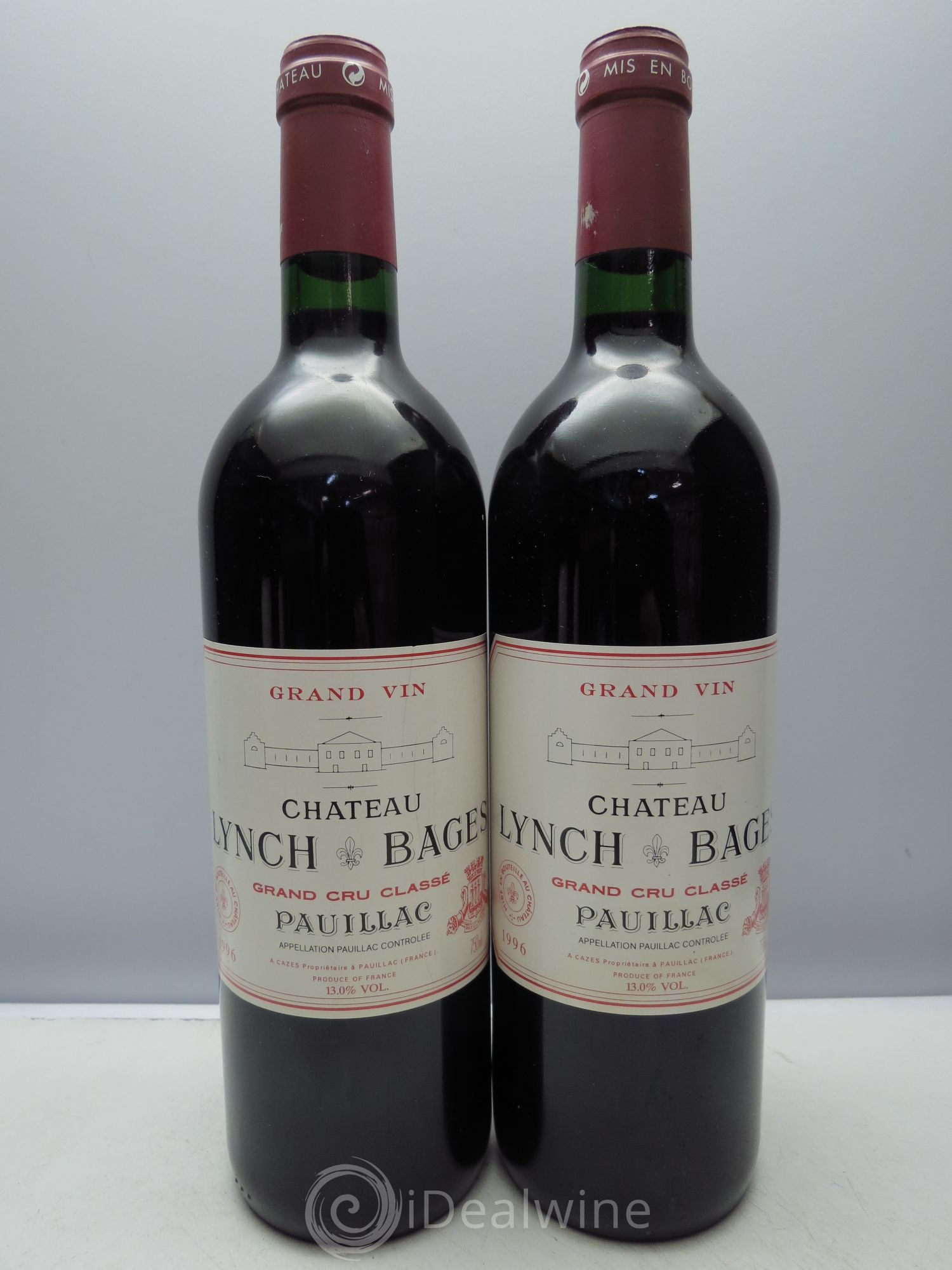 Château Lynch Bages 5ème Grand Cru Classé Caisse bois sans couvercle 1996 - Lotto di 12 bottiglie - 1