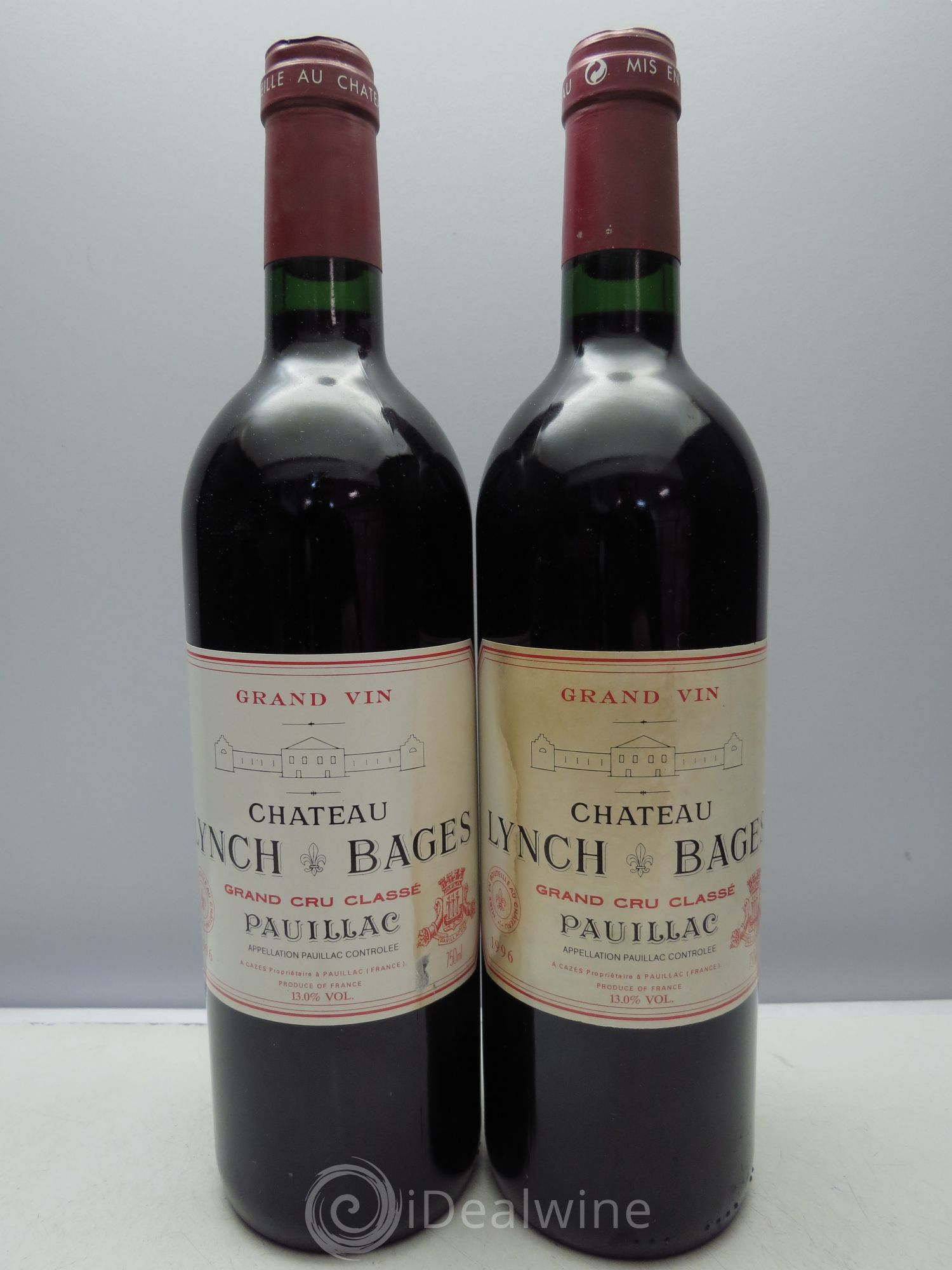 Château Lynch Bages 5ème Grand Cru Classé Caisse bois sans couvercle 1996 - Lotto di 12 bottiglie - 5