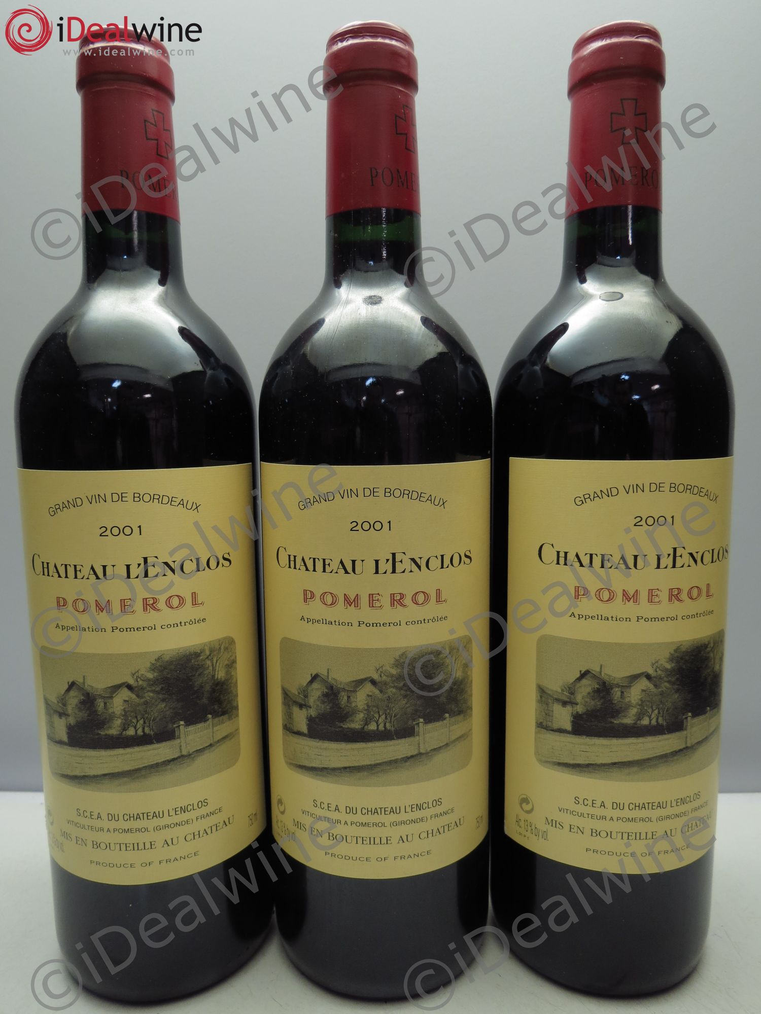 Château l' Enclos 2001 - Lot de 3 bouteilles - 0