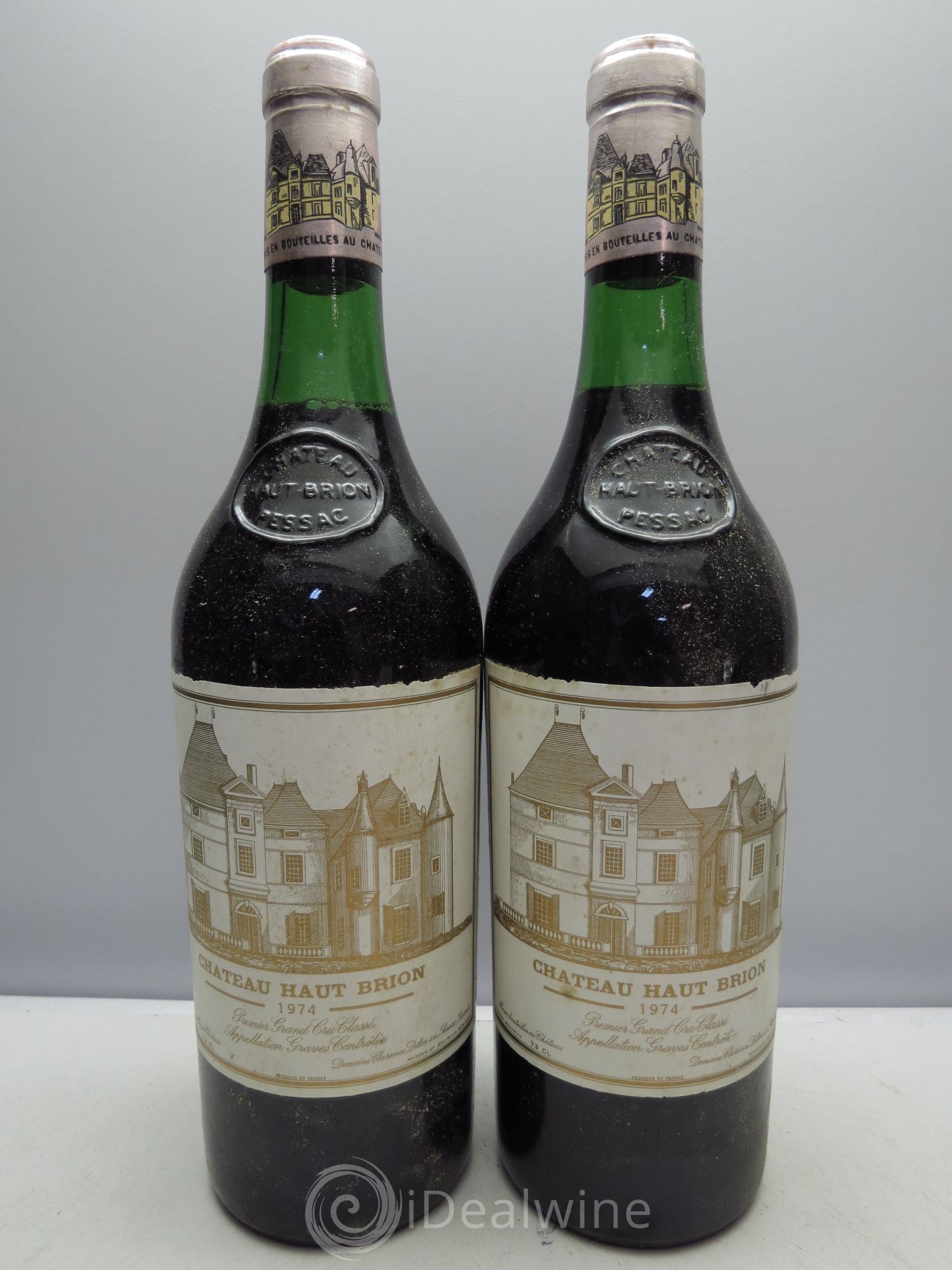 Château Haut Brion 1er Grand Cru Classé Caisse Bois sans couvercle 1974 - Lotto di 12 bottiglie - 1