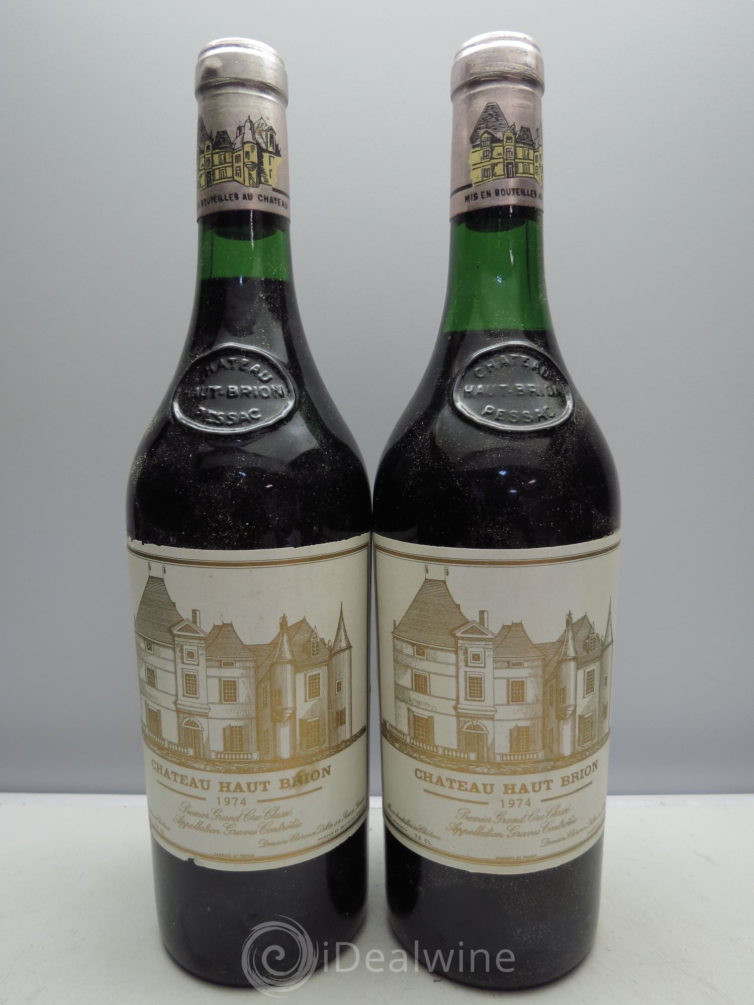 Château Haut Brion 1er Grand Cru Classé Caisse Bois sans couvercle 1974 - Lotto di 12 bottiglie - 5