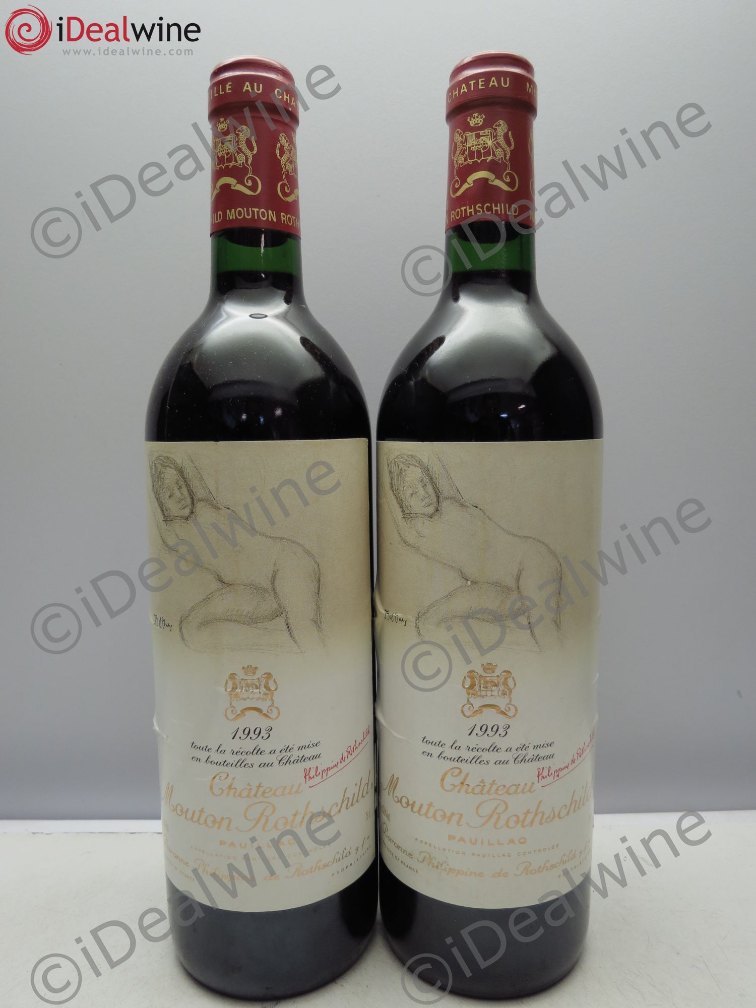 Château Mouton Rothschild 1er Grand Cru Classé 1993 - Lot de 2 bouteilles - 0