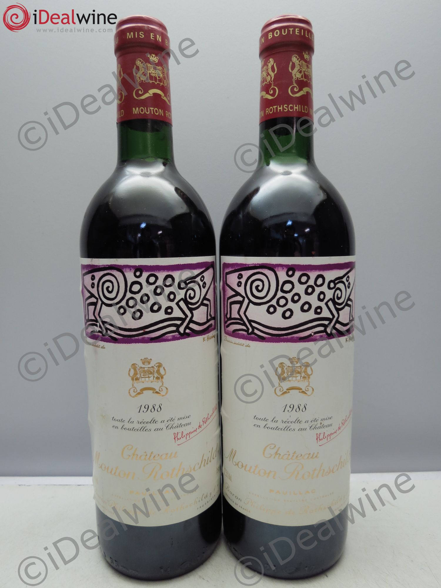 Château Mouton Rothschild 1er Grand Cru Classé 1988 - Lot de 2 bouteilles - 0