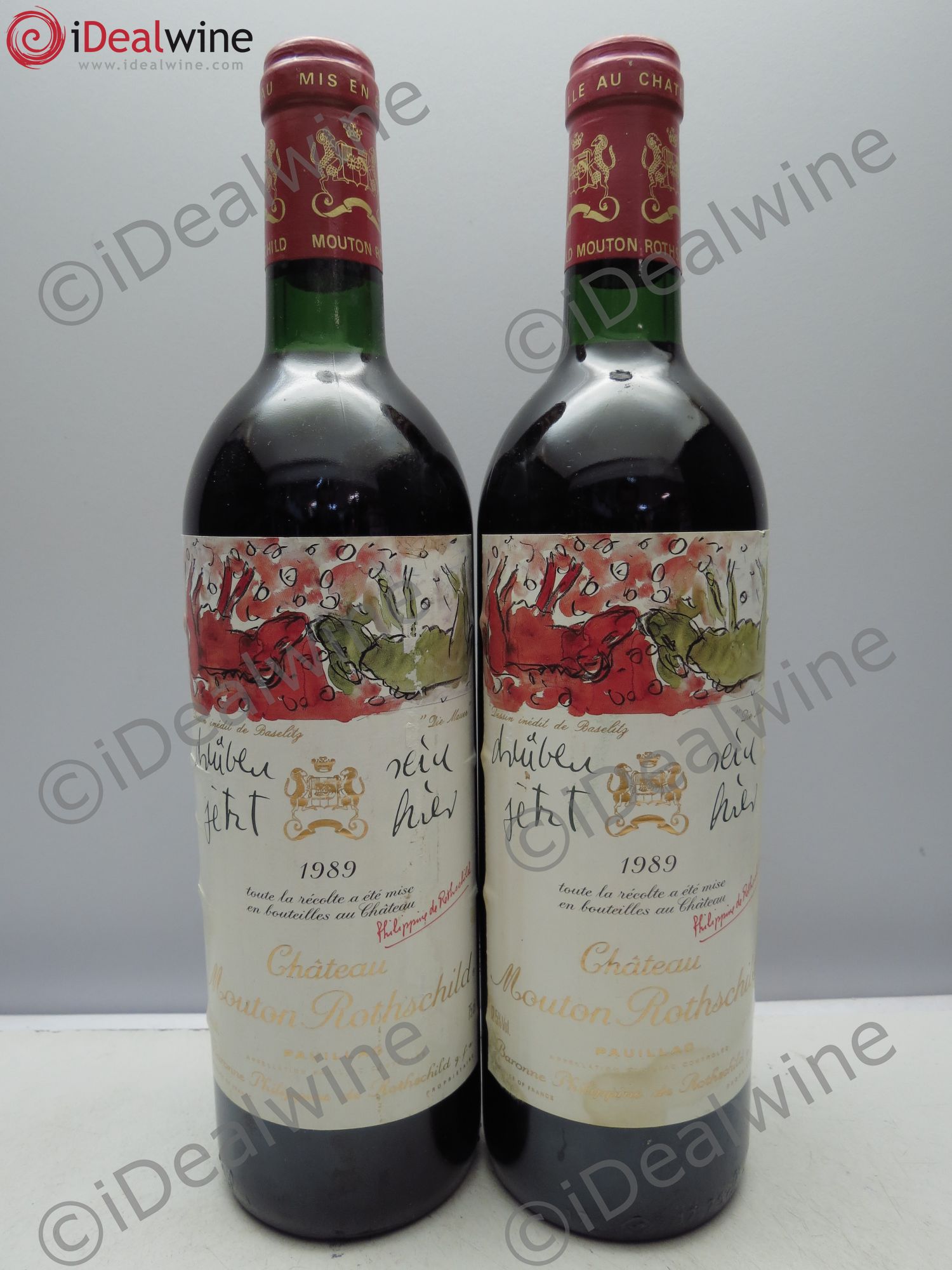 Château Mouton Rothschild 1er Grand Cru Classé 1989 - Lot de 2 bouteilles - 0