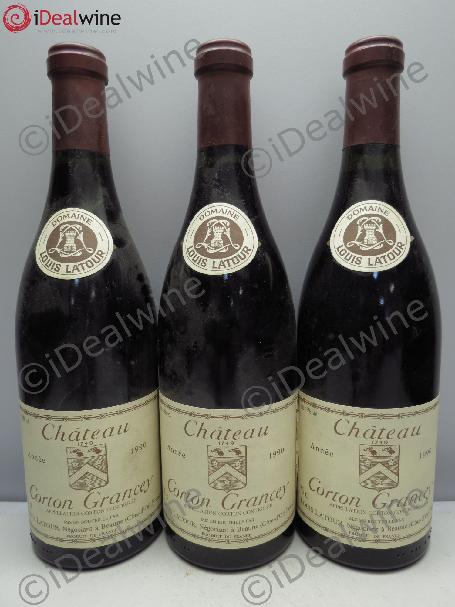 Corton Grand Cru Château Corton Grancey Louis Latour 1990 - Lot de 3 bouteilles - 0