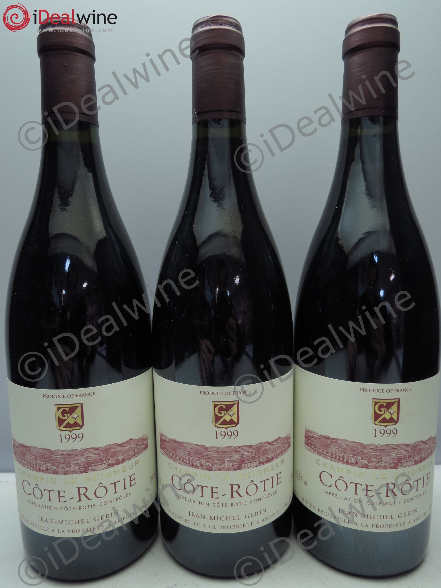 Côte-Rôtie Champin Le Seigneur Jean-Michel Gerin 1999 - Lot de 3 bouteilles - 0