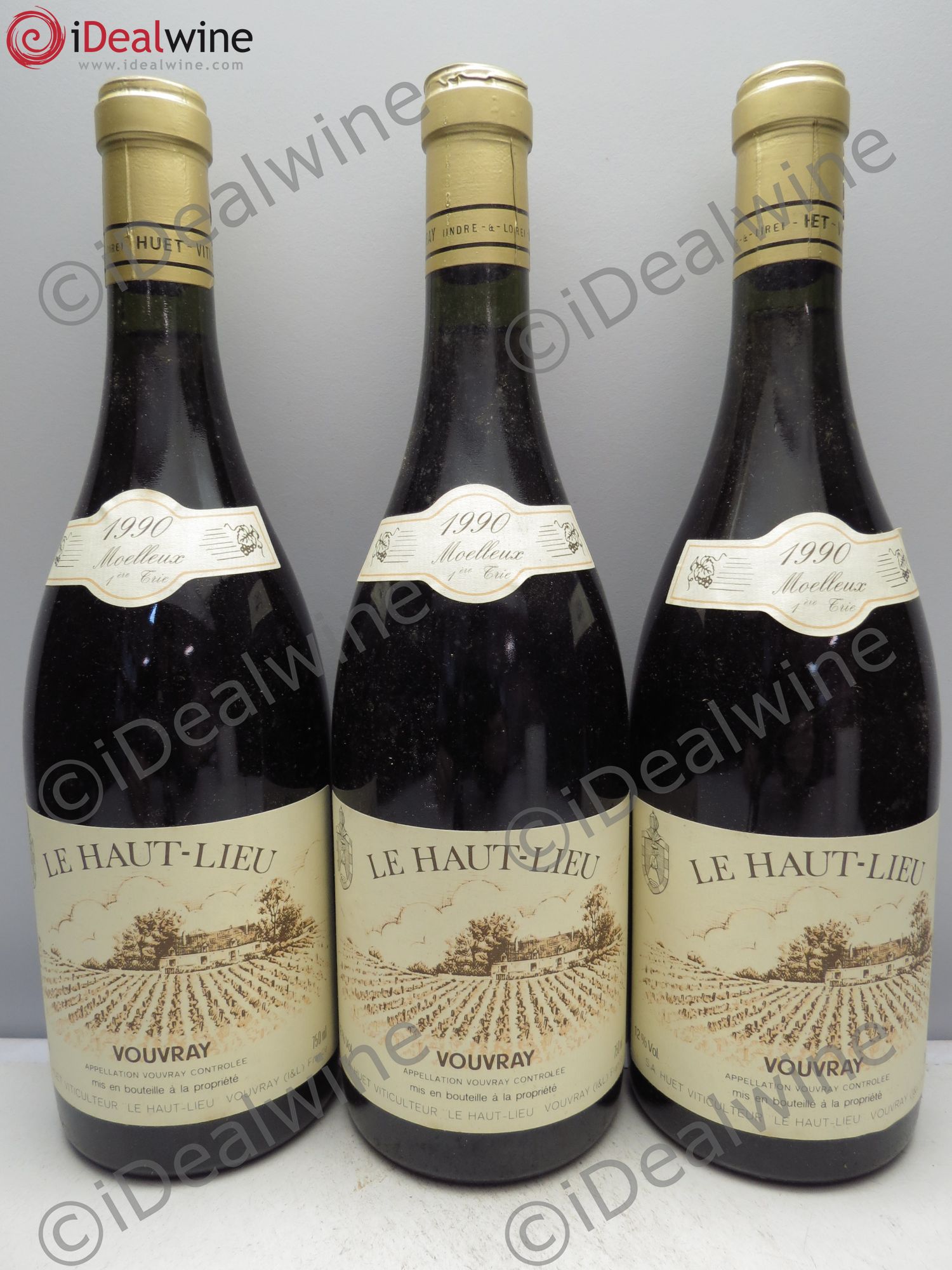 Vouvray Le Haut-Lieu Moelleux Domaine Huet Premier Trie 1990 - Lotto di 3 bottiglie - 0
