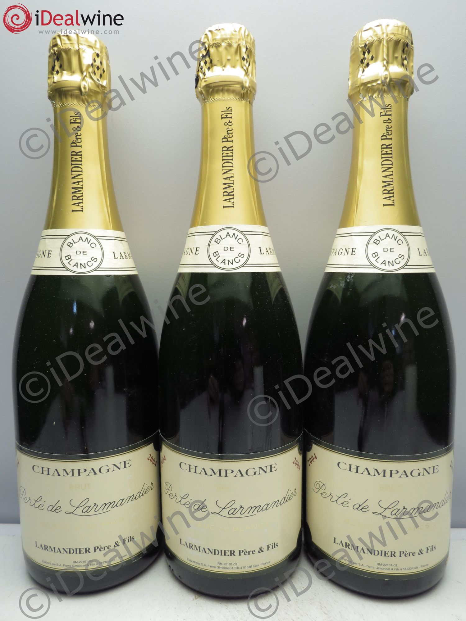 Champagne Blanc de Blanc Larmandier 2004 - Lot of 3 bottles - 0