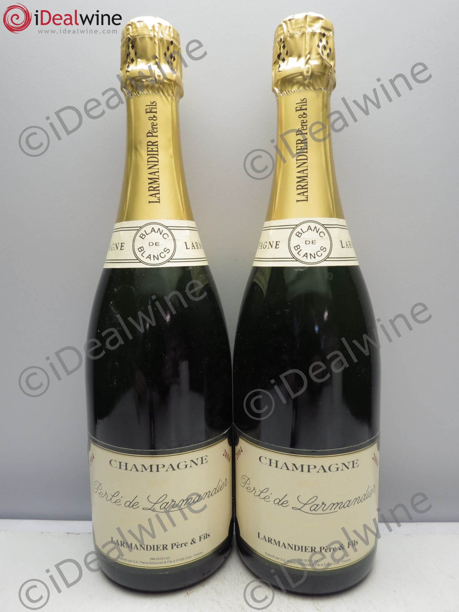 Champagne Blanc de Blanc Larmandier (sans prix de réserve / no reserve) 2004 - Lot of 2 bottles - 0