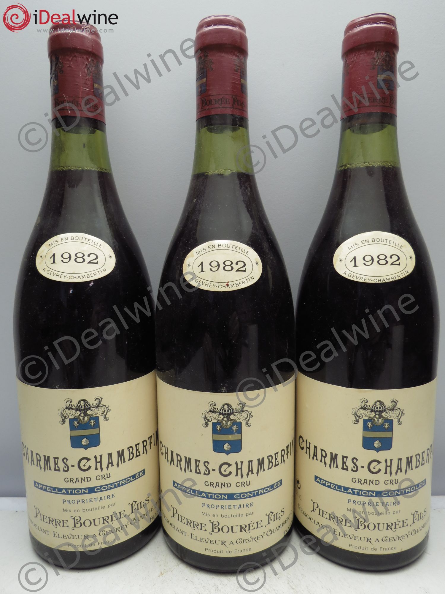 Charmes-Chambertin Grand Cru Pierre Bourée 1982 - Lot de 3 bouteilles - 0