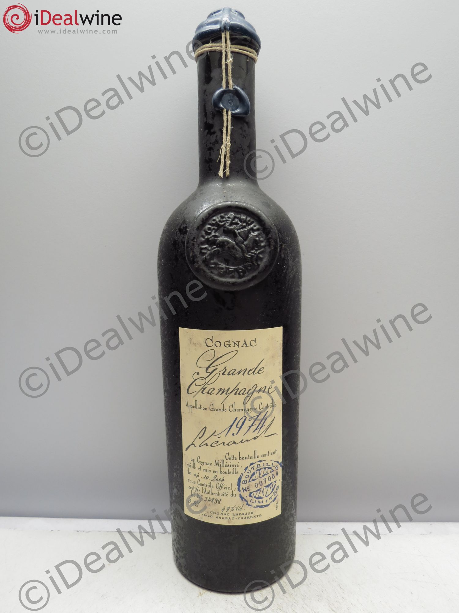 Cognac Grande Champagne Lheraud (70cl) 1974 - Posten von 1 Flasche - 0