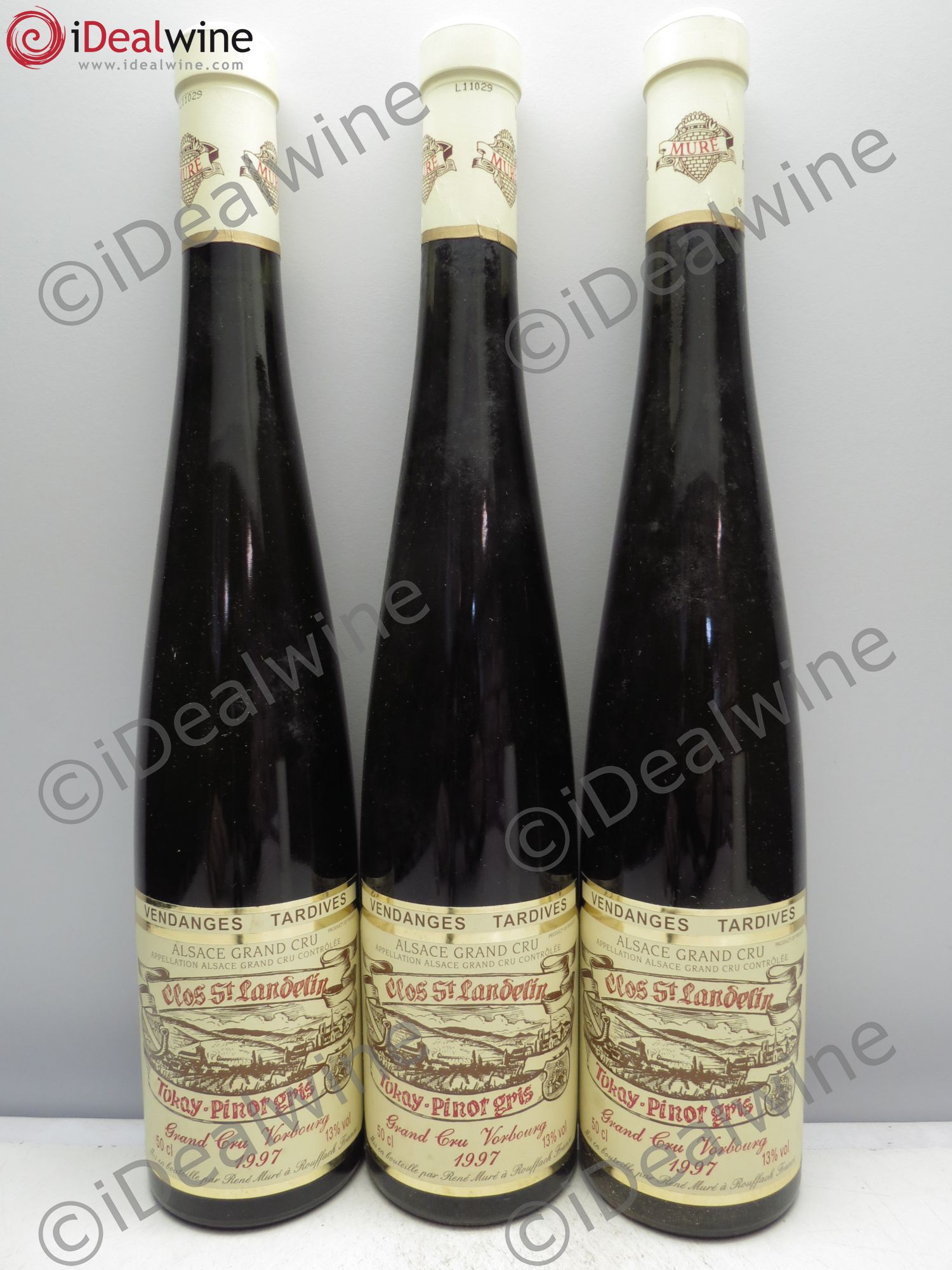 Pinot Gris (Tokay) Vendanges Tardives Vorbourg Clos St Landelin - Muré (50cl)(sans prix de réserve / no reserve) 1997 - Lotto di 3 bottiglie - 0