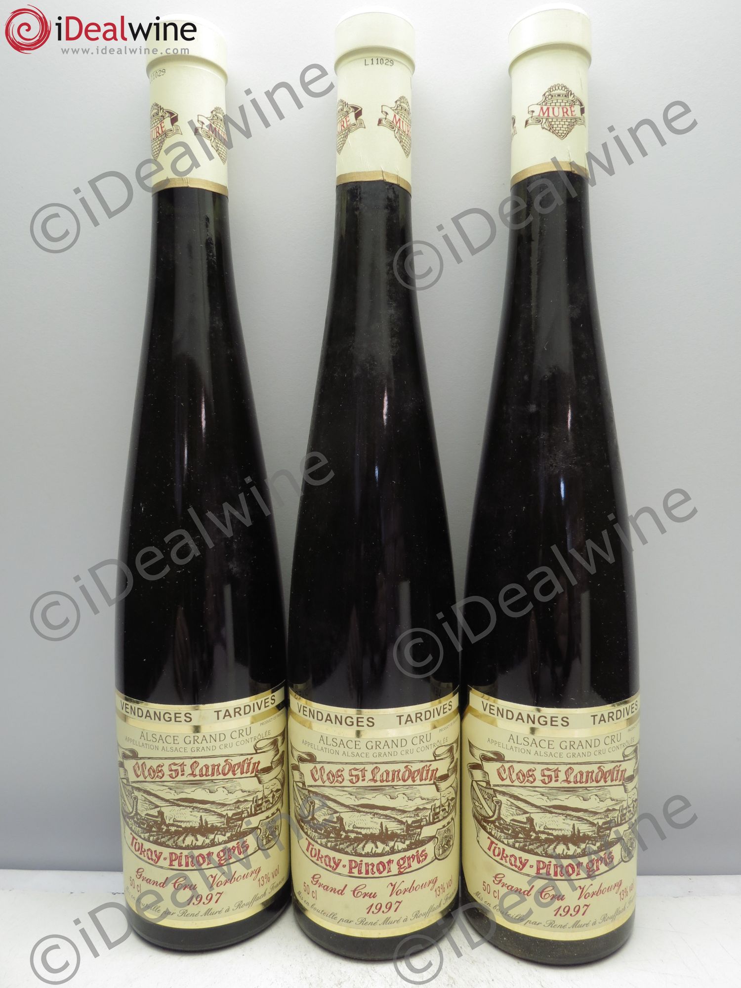 Pinot Gris (Tokay) Vendanges Tardives Vorbourg Clos St Landelin - Muré (50cl)(sans prix de réserve / no reserve) 1997 - Lotto di 3 bottiglie - 0