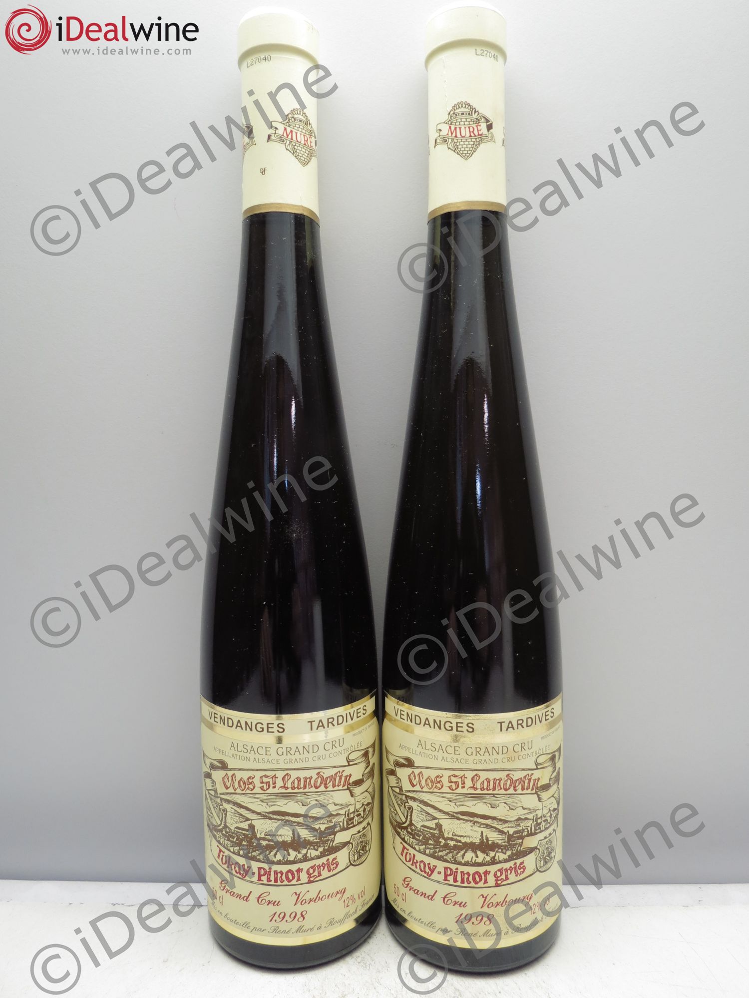 Pinot Gris (Tokay) Vendanges Tardives Vorbourg Clos St Landelin - Muré (50cl)(sans prix de réserve/no reserve) 1998 - Posten von 2 Flaschen - 0