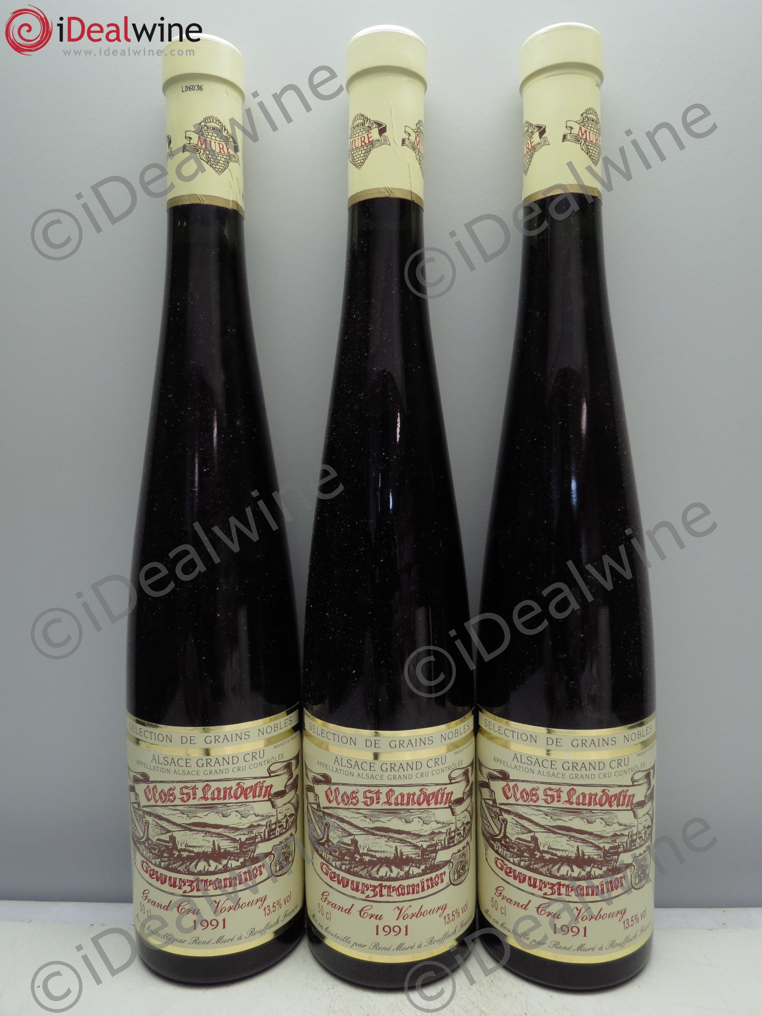 Gewurztraminer Sélection de Grains Nobles Vorbourg Muré (50cl) (sans prix de réserve - no reserve) 1991 - Lotto di 3 bottiglie - 0
