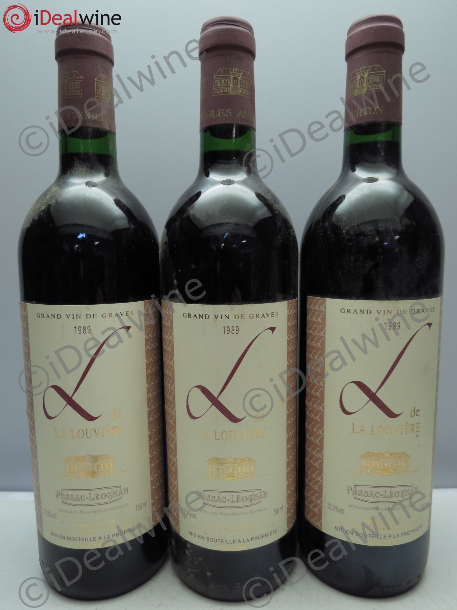 Bordeaux "L" de Louvière (sans prix de reserve/no reserve) 1989 - Posten von 3 Flaschen - 0
