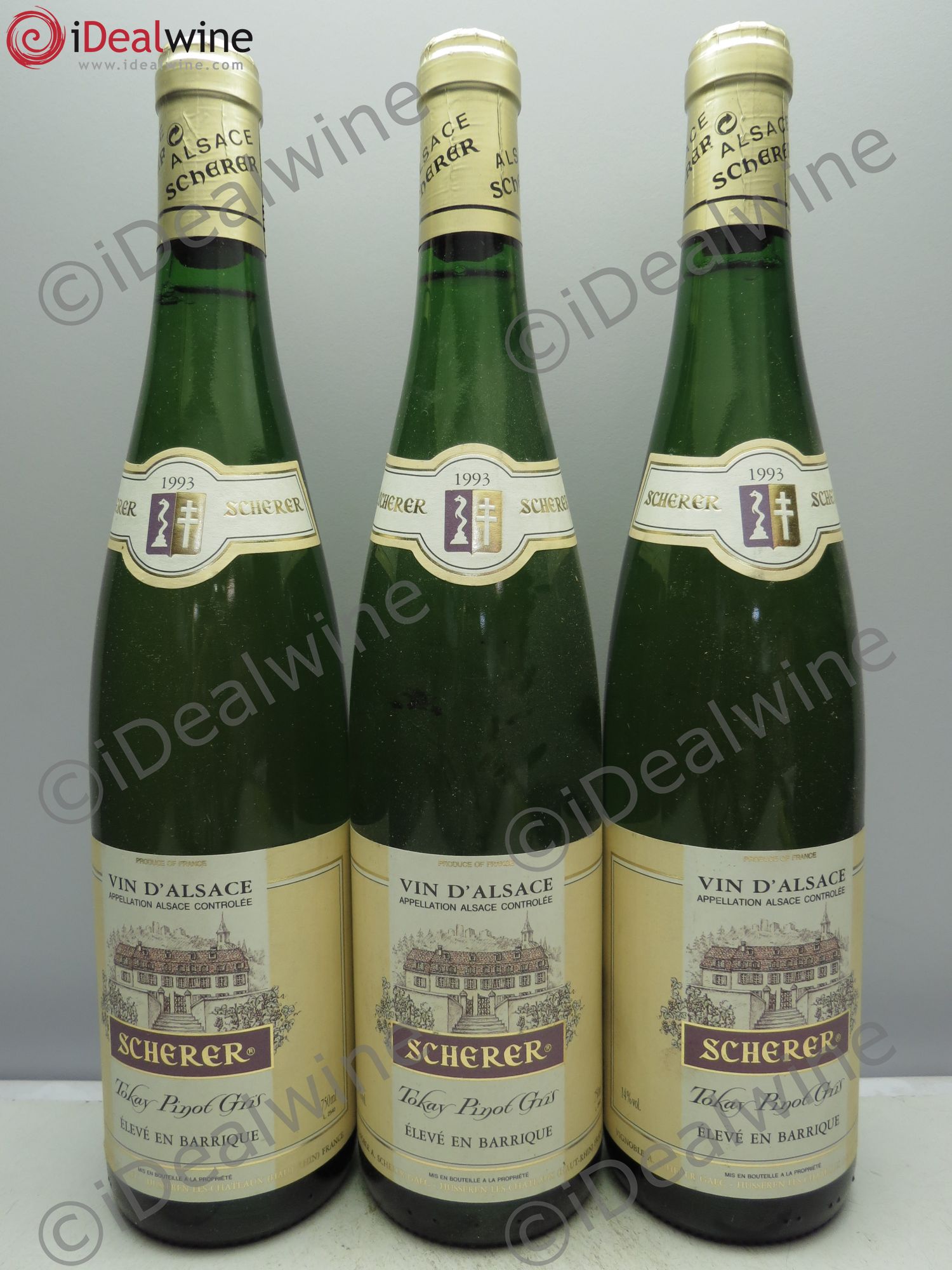 Pinot Gris Scherer Husseren(sans prix de réserve/no reserve) 1993 - Posten von 3 Flaschen - 0