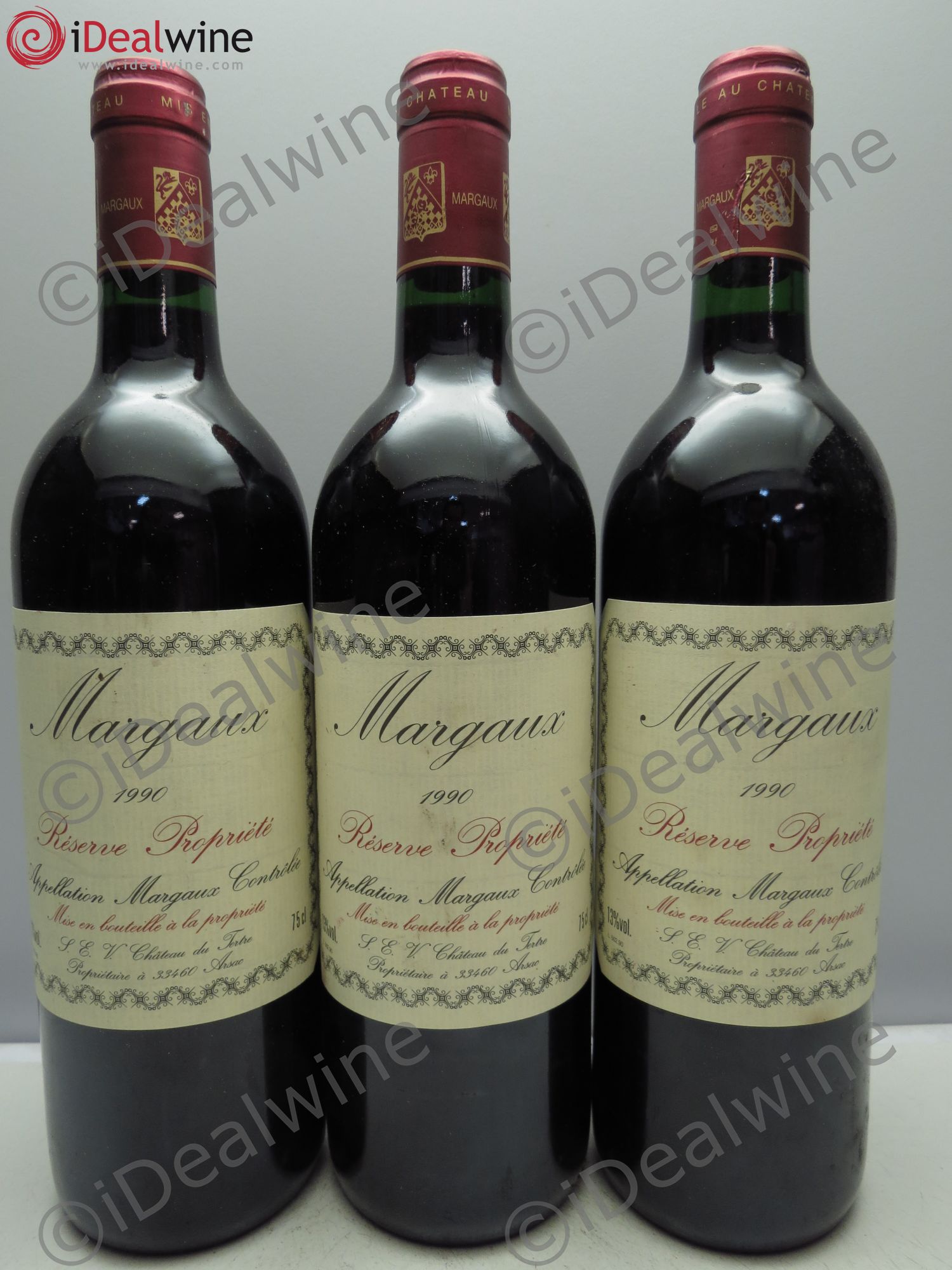 Château du Tertre 5ème Grand Cru Classé Réserve 1990 - Lot de 3 bouteilles - 0