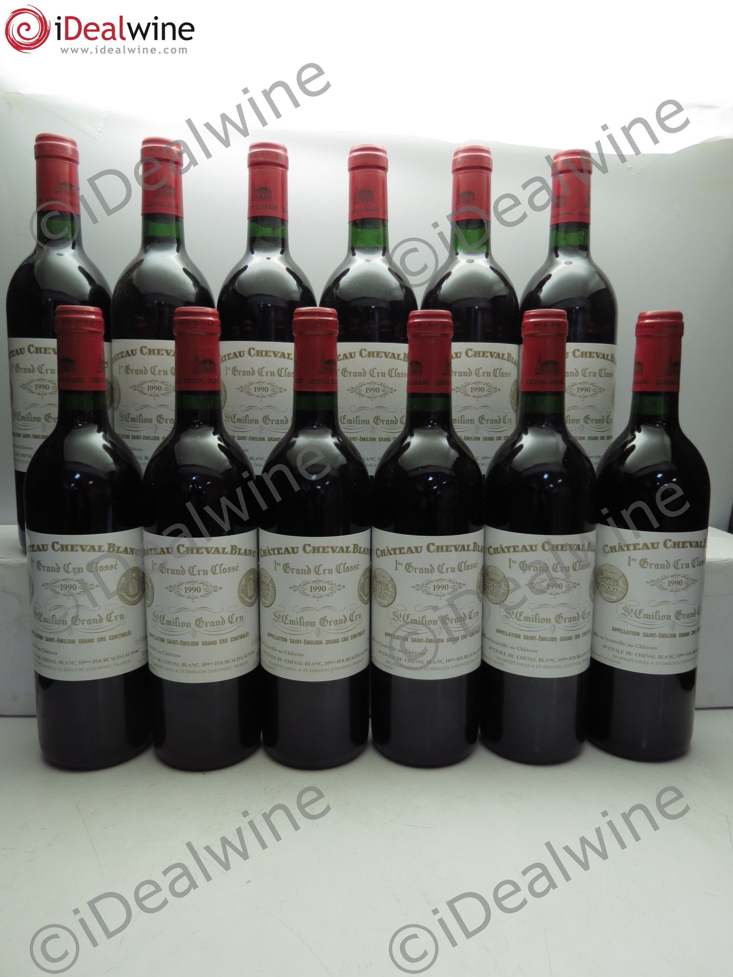 Château Cheval Blanc 1er Grand Cru Classé A 1990 - Lot de 12 bouteilles - 0