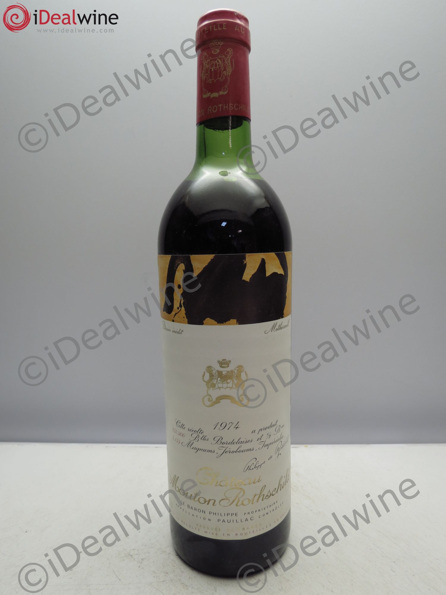 Château Mouton Rothschild 1er Grand Cru Classé 1974 - Lot de 1 bouteille - 0