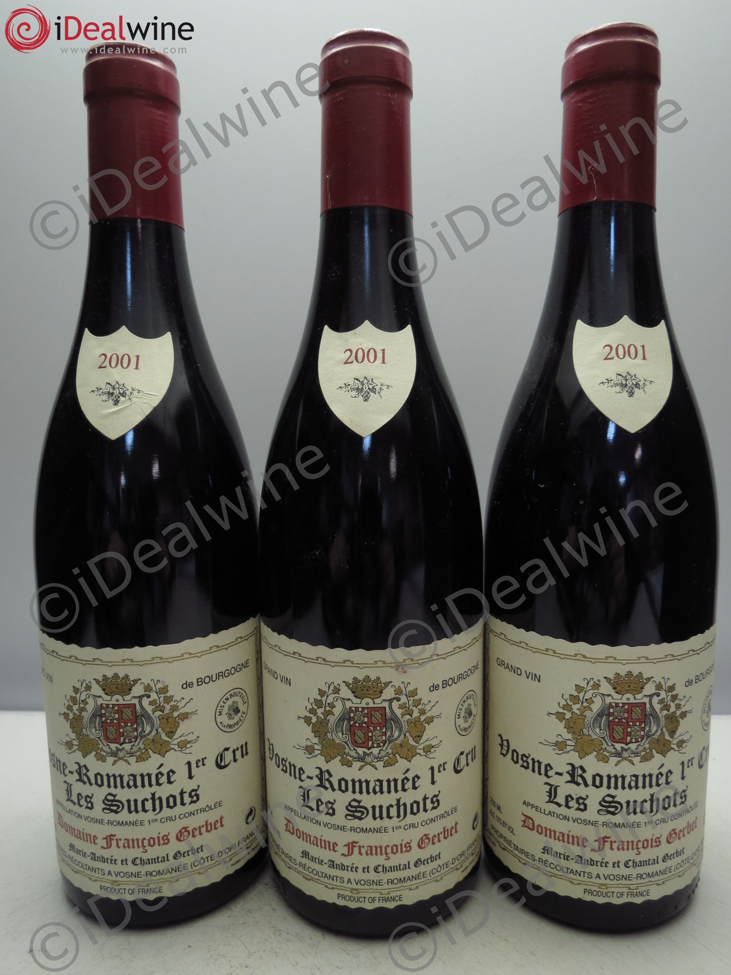 Vosne-Romanée 1er Cru Domaine François Gerbet 2001 - Lot de 3 bouteilles - 0