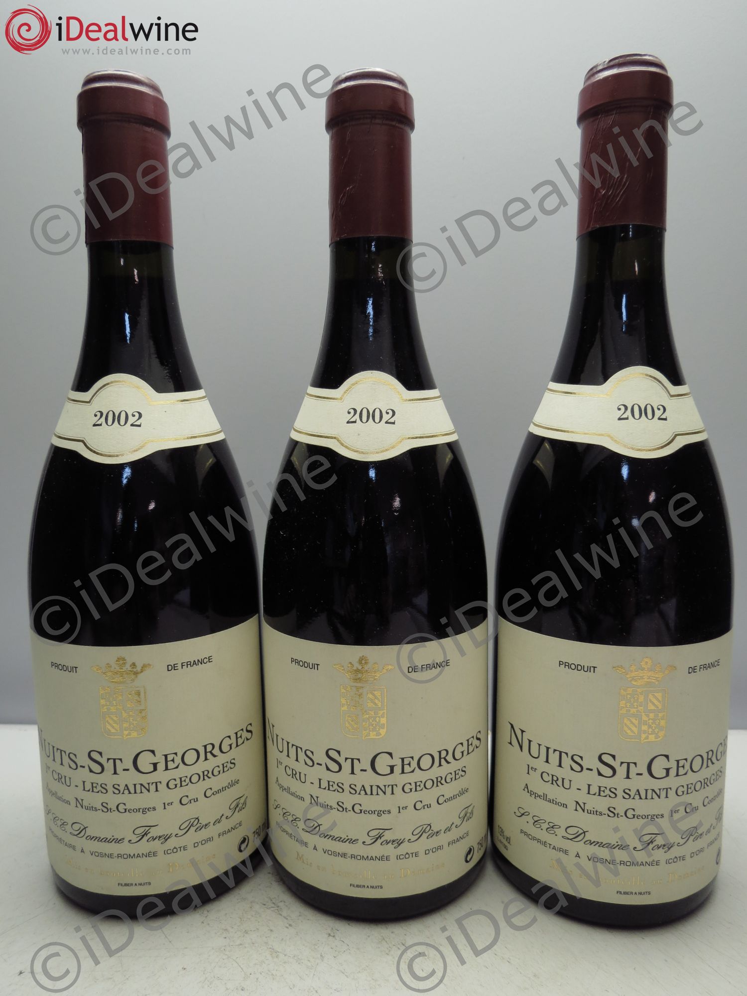 Nuits-Saint-Georges 1er Cru 2002 - Lot de 3 bouteilles - 0