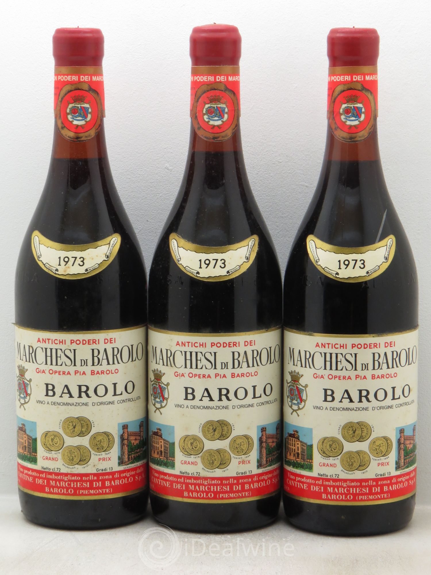 Barolo - 1973 - Lot of 3 bottles - 0
