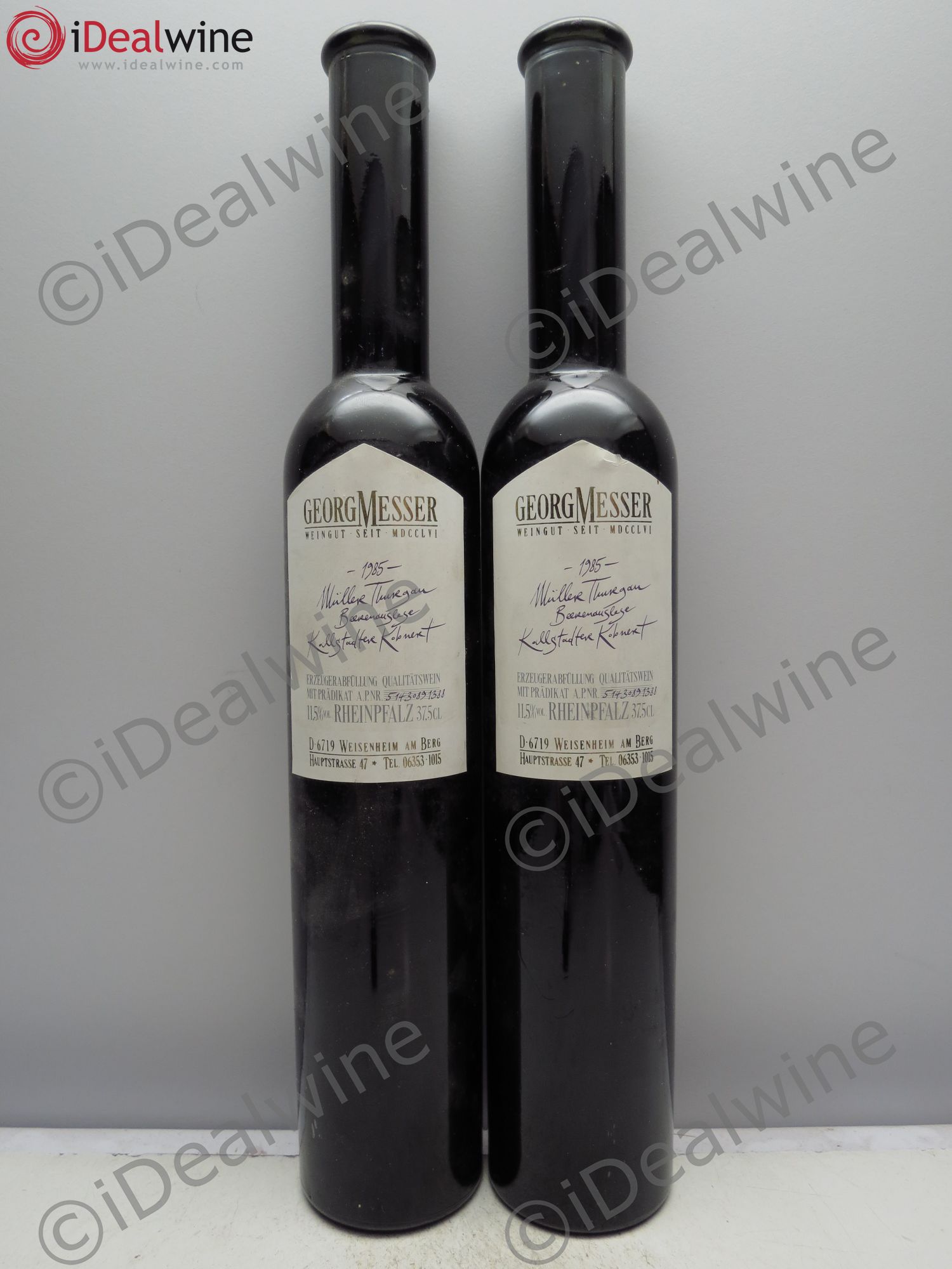 Allemagne Rheingau Muller Beerenauslese Georg Messer 1985 - Posten von 2 Demi-Flaschen - 0