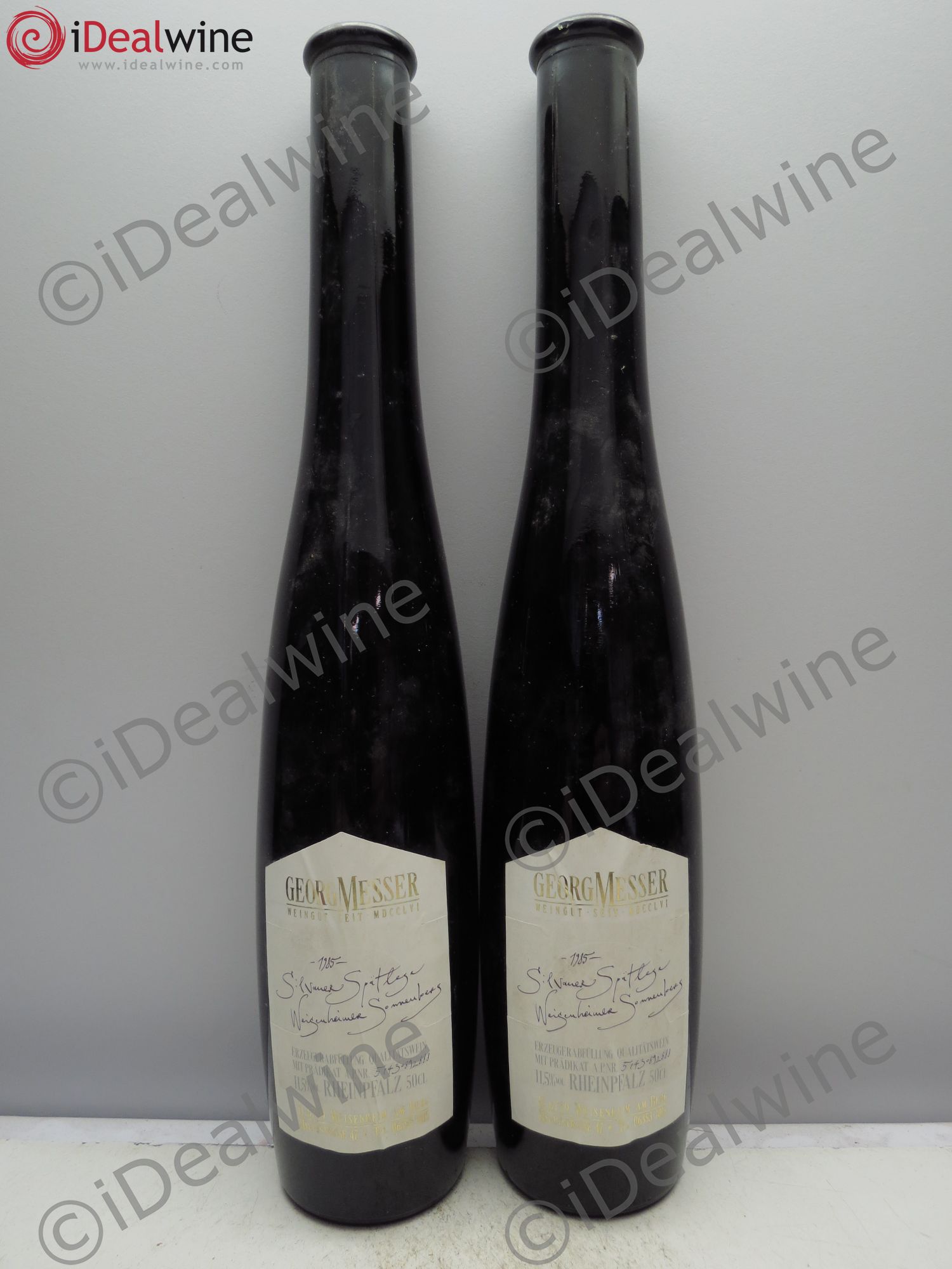 Allemagne Rheingau Silvaner Spatlese Weisenheimer Sonnenberg Georg Messer (50cl) 1985 - Posten von 2 Flaschen - 0