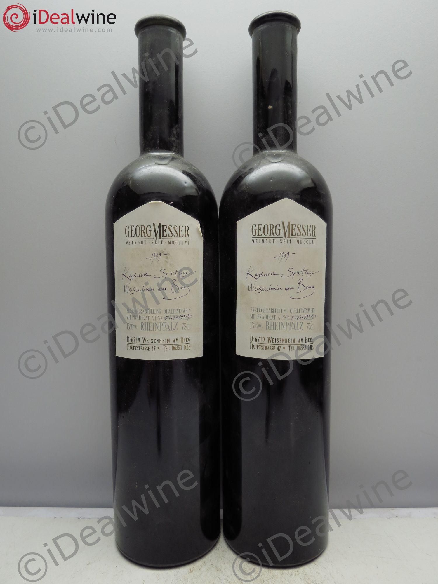 Allemagne Rheingau Kernen Spatlese Weisenheimer am Berg G.Messer 1989 - Posten von 2 Flaschen - 0