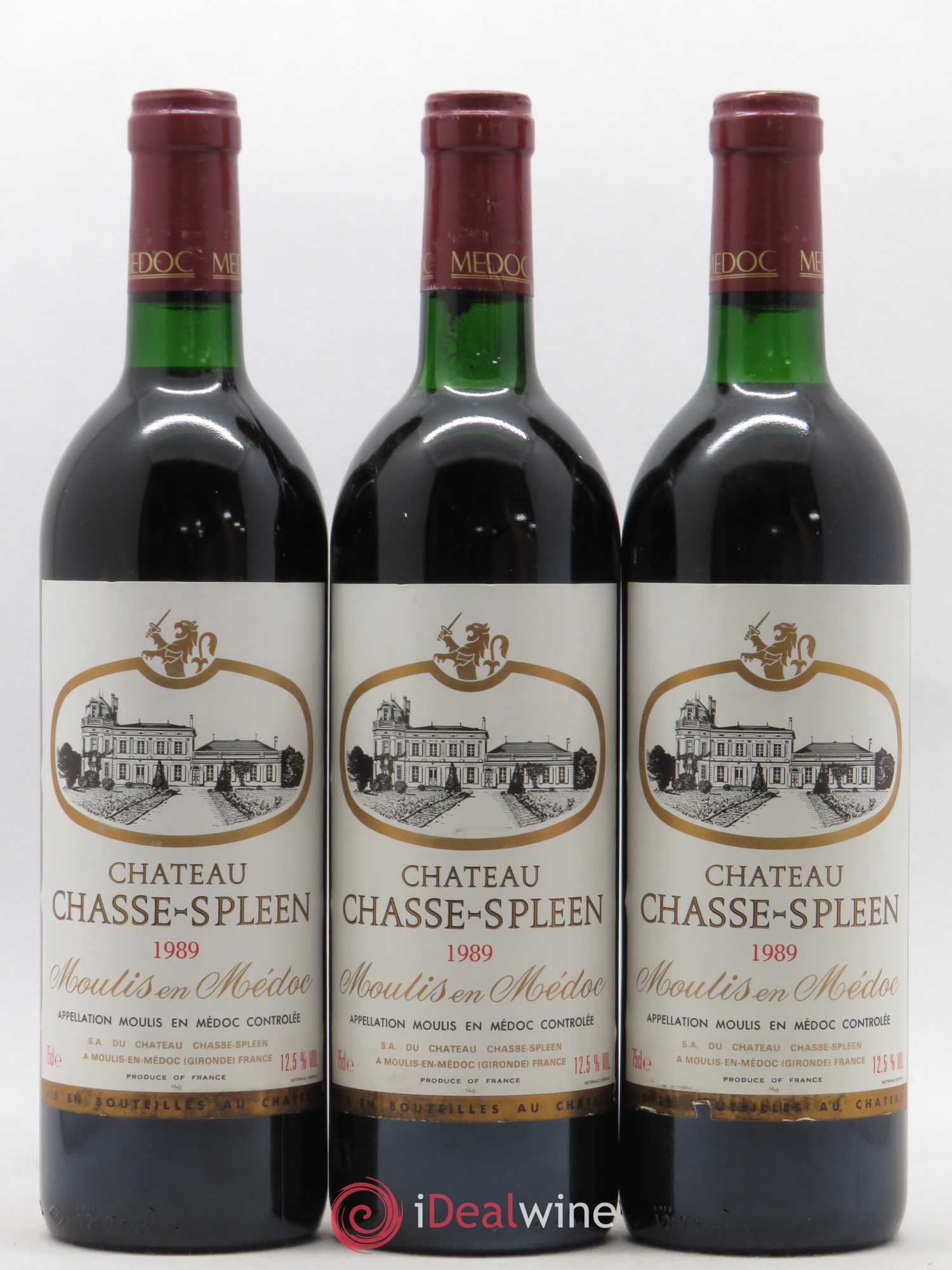 Château Chasse Spleen 1989 - Lot de 3 bouteilles - 0