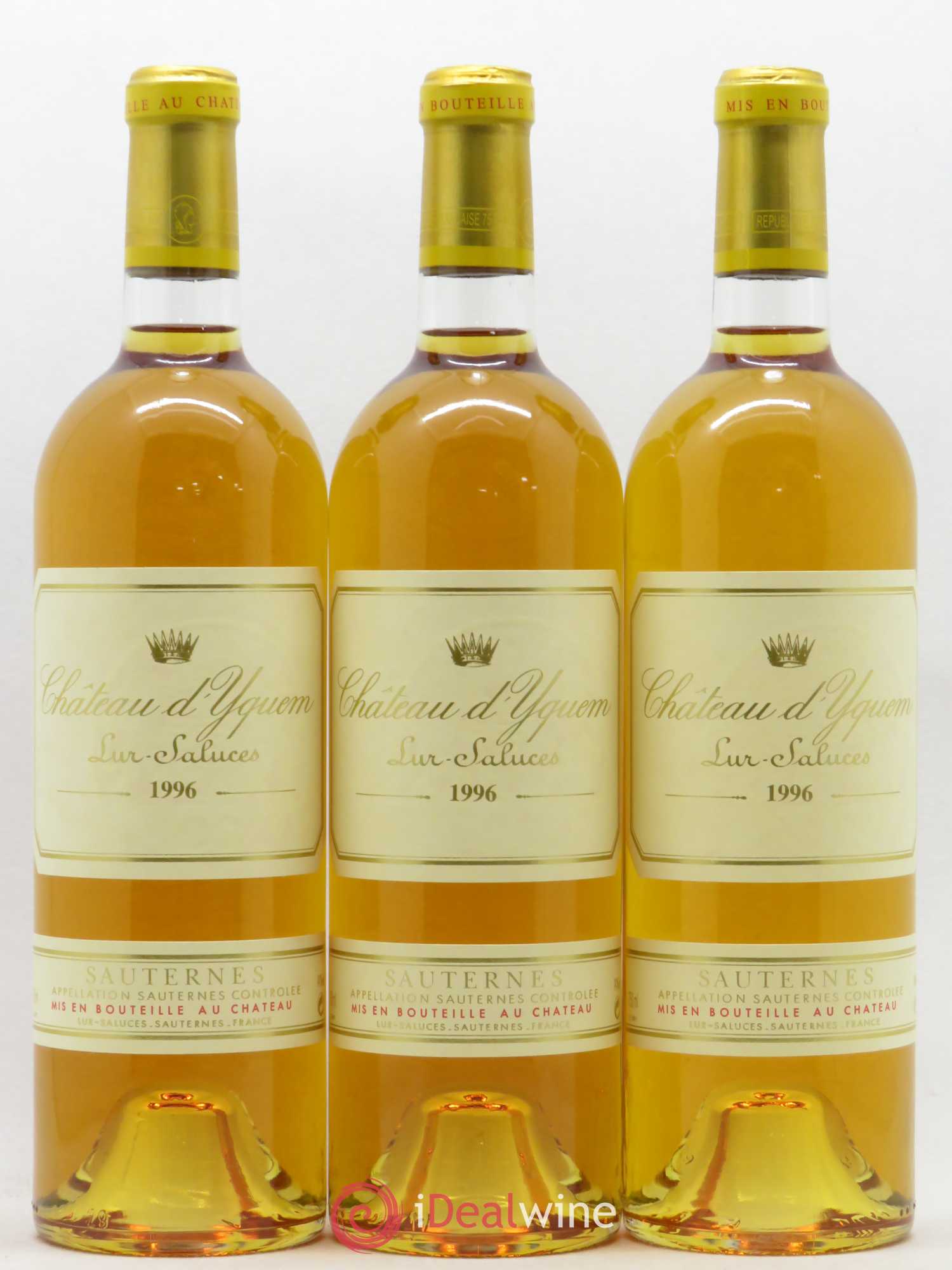 Château d' Yquem 1er Cru Classé Supérieur 1996 - Lotto di 3 bottiglie - 0