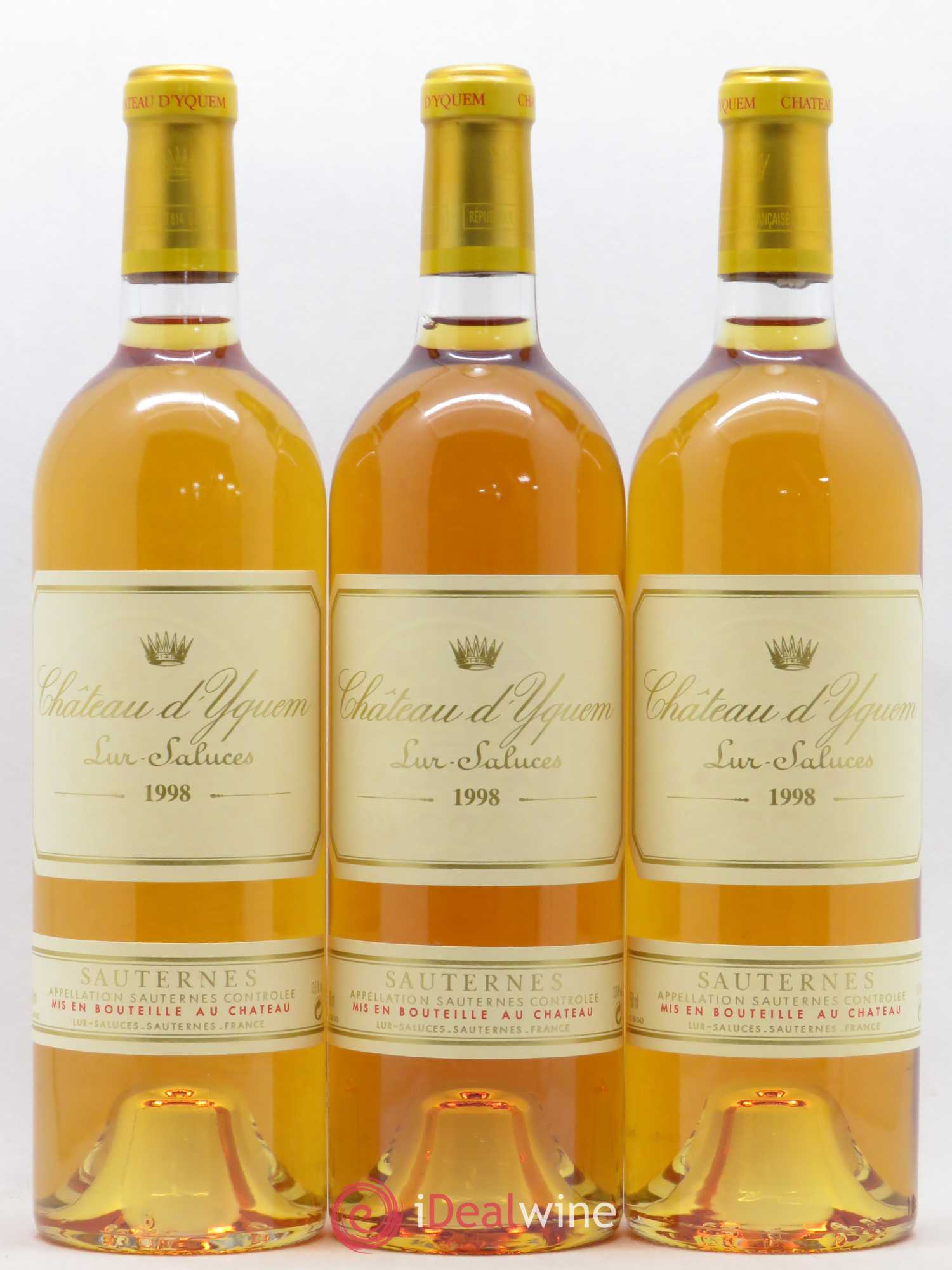 Château d' Yquem 1er Cru Classé Supérieur 1998 - Lotto di 3 bottiglie - 0