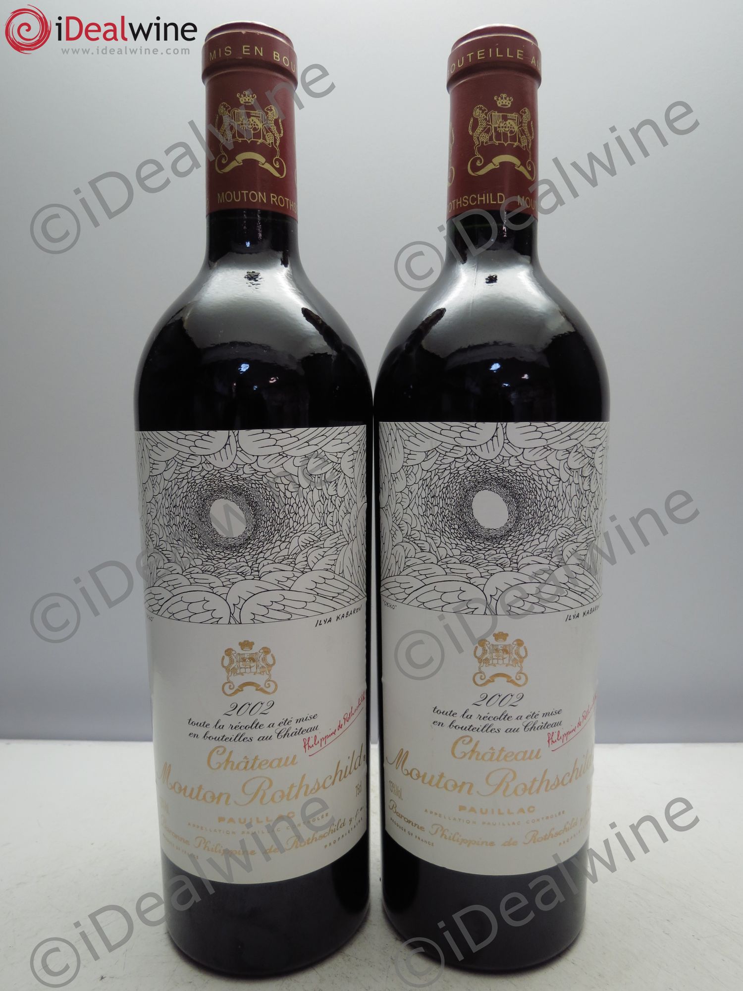 Château Mouton Rothschild 1er Grand Cru Classé 2002 - Lot de 2 bouteilles - 0
